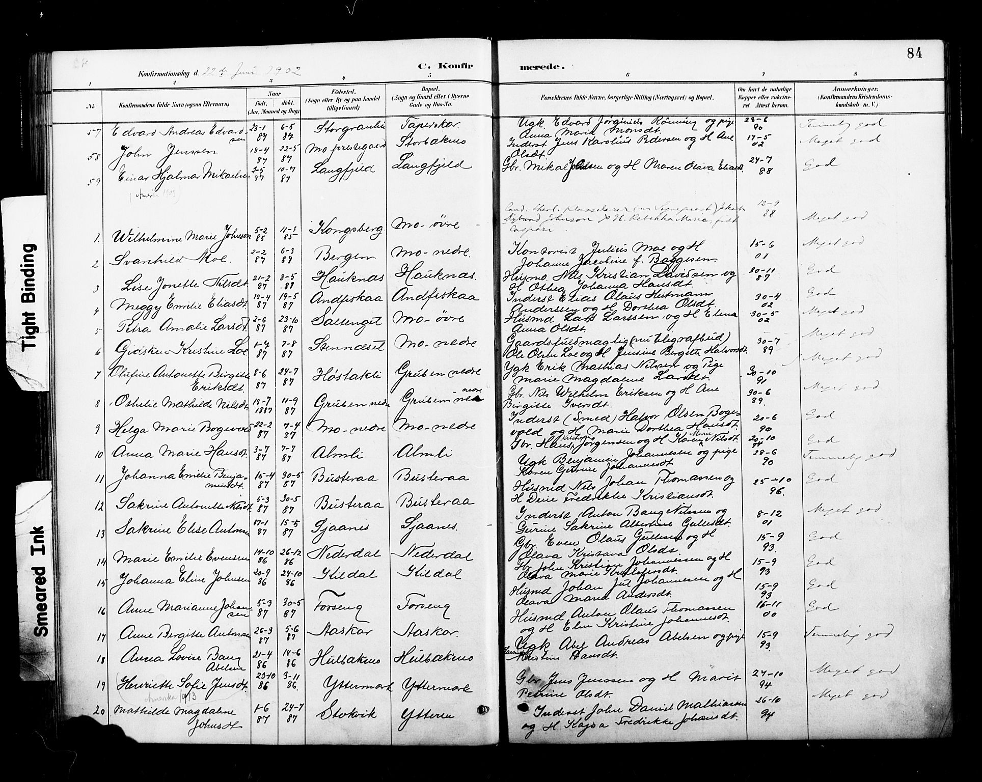 Ministerialprotokoller, klokkerbøker og fødselsregistre - Nordland, AV/SAT-A-1459/827/L0401: Parish register (official) no. 827A13, 1887-1905, p. 84