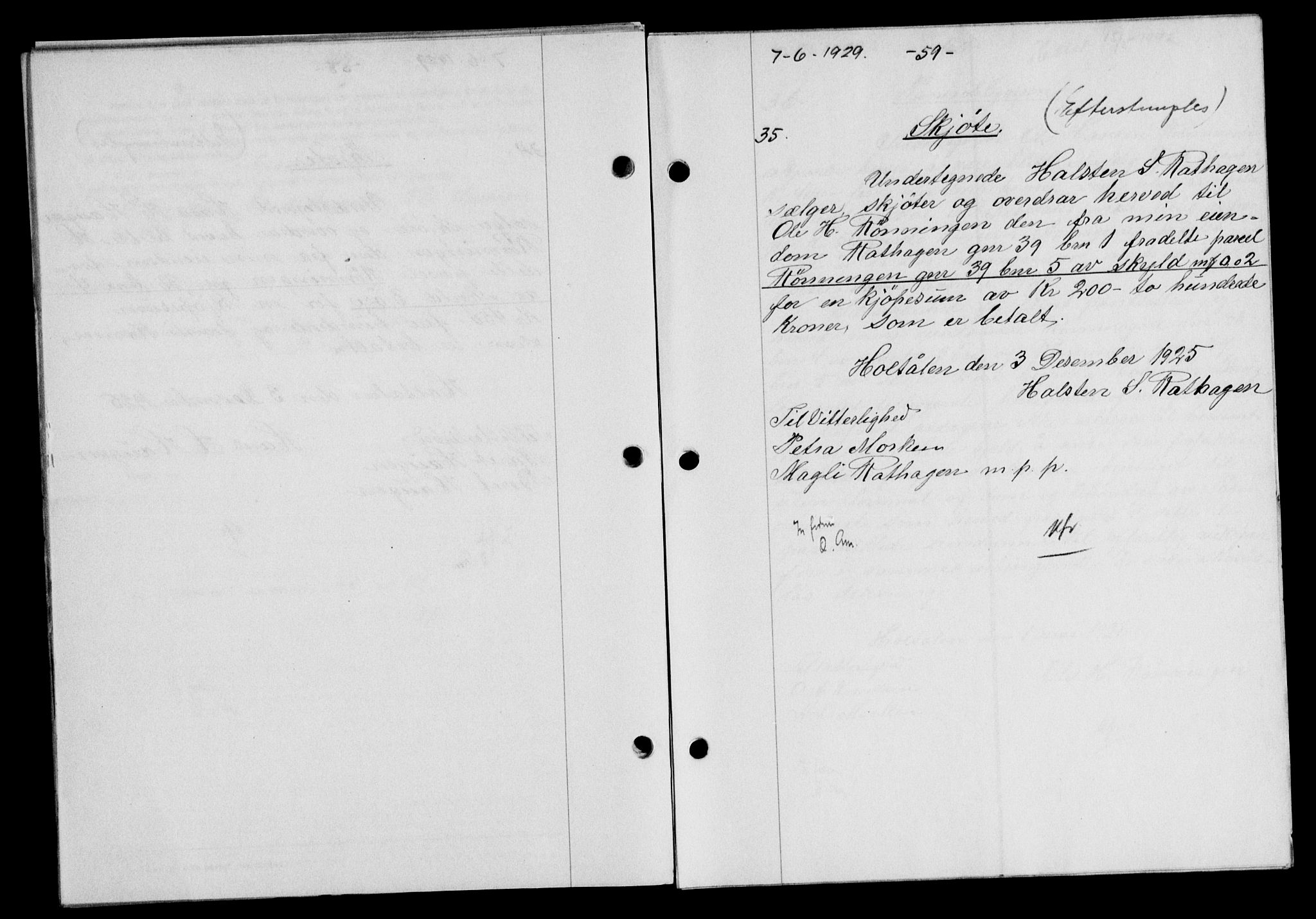 Gauldal sorenskriveri, AV/SAT-A-0014/1/2/2C/L0038: Mortgage book no. 39, 1929-1930, Deed date: 07.06.1929