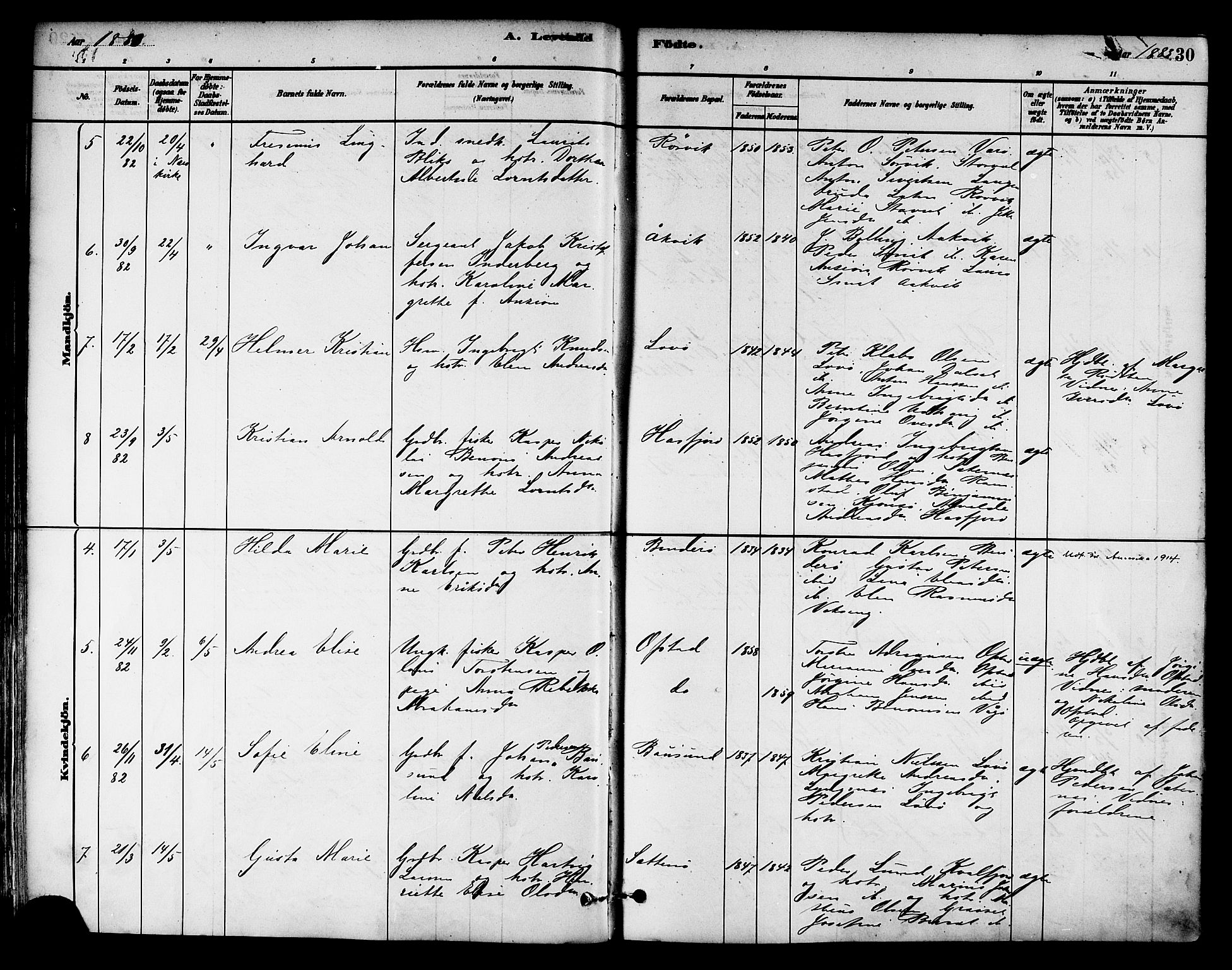 Ministerialprotokoller, klokkerbøker og fødselsregistre - Nord-Trøndelag, AV/SAT-A-1458/786/L0686: Parish register (official) no. 786A02, 1880-1887, p. 30