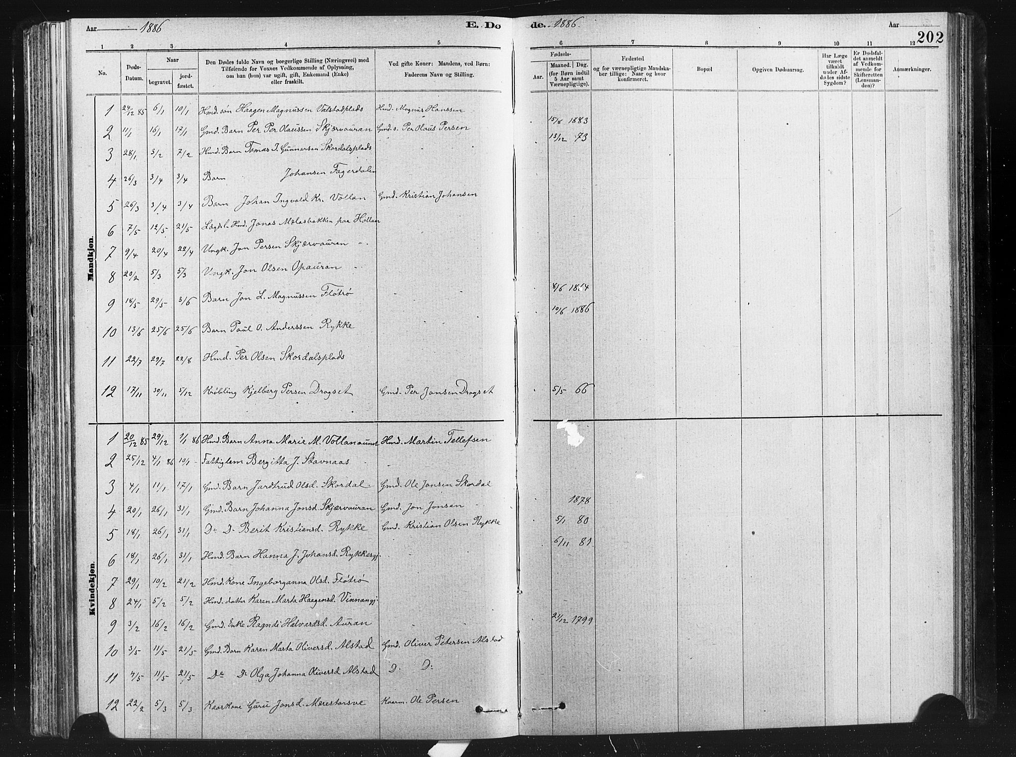 Ministerialprotokoller, klokkerbøker og fødselsregistre - Nord-Trøndelag, SAT/A-1458/712/L0103: Parish register (copy) no. 712C01, 1878-1917, p. 202
