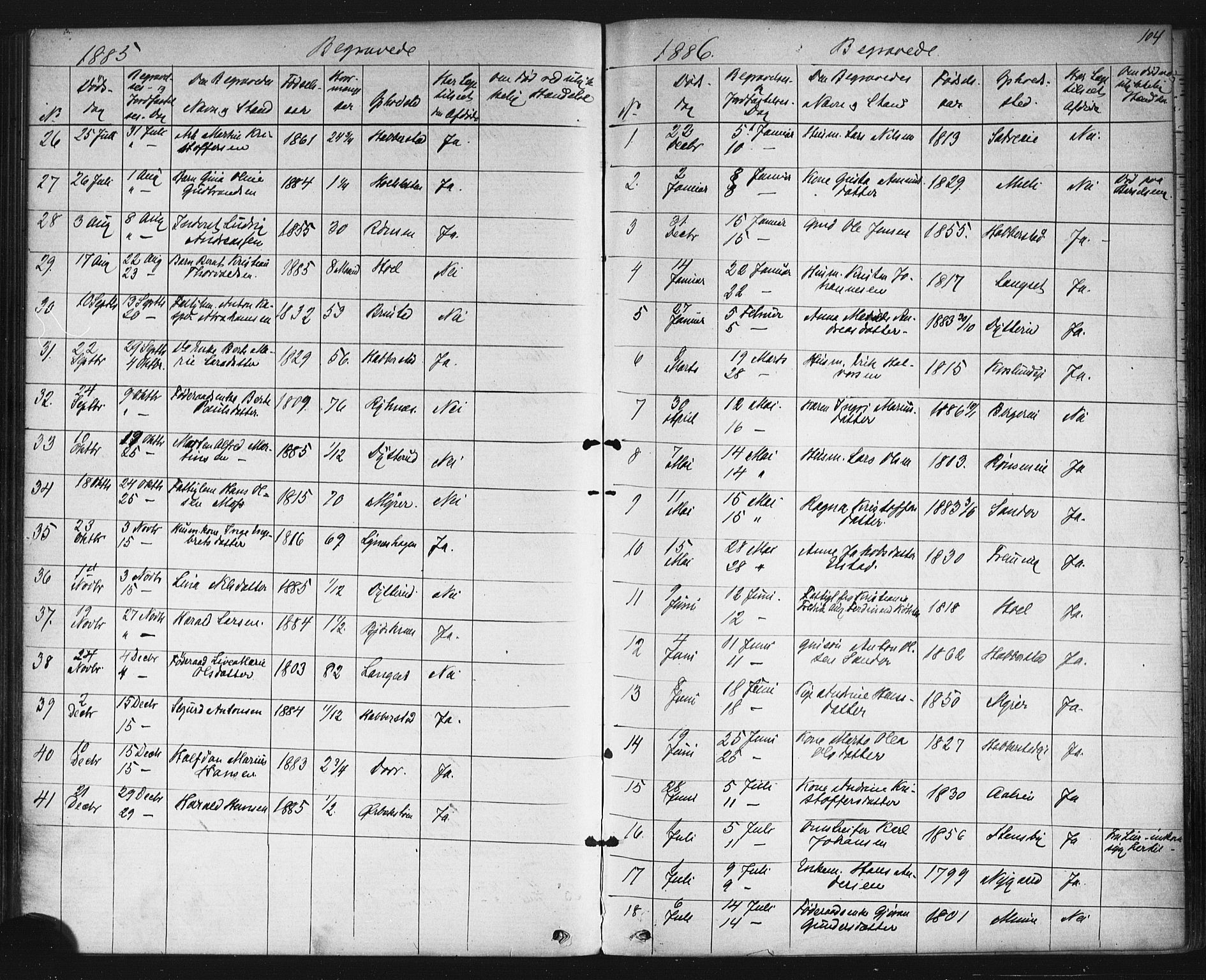 Eidsvoll prestekontor Kirkebøker, AV/SAO-A-10888/G/Gb/L0002: Parish register (copy) no. II 2, 1877-1897, p. 104