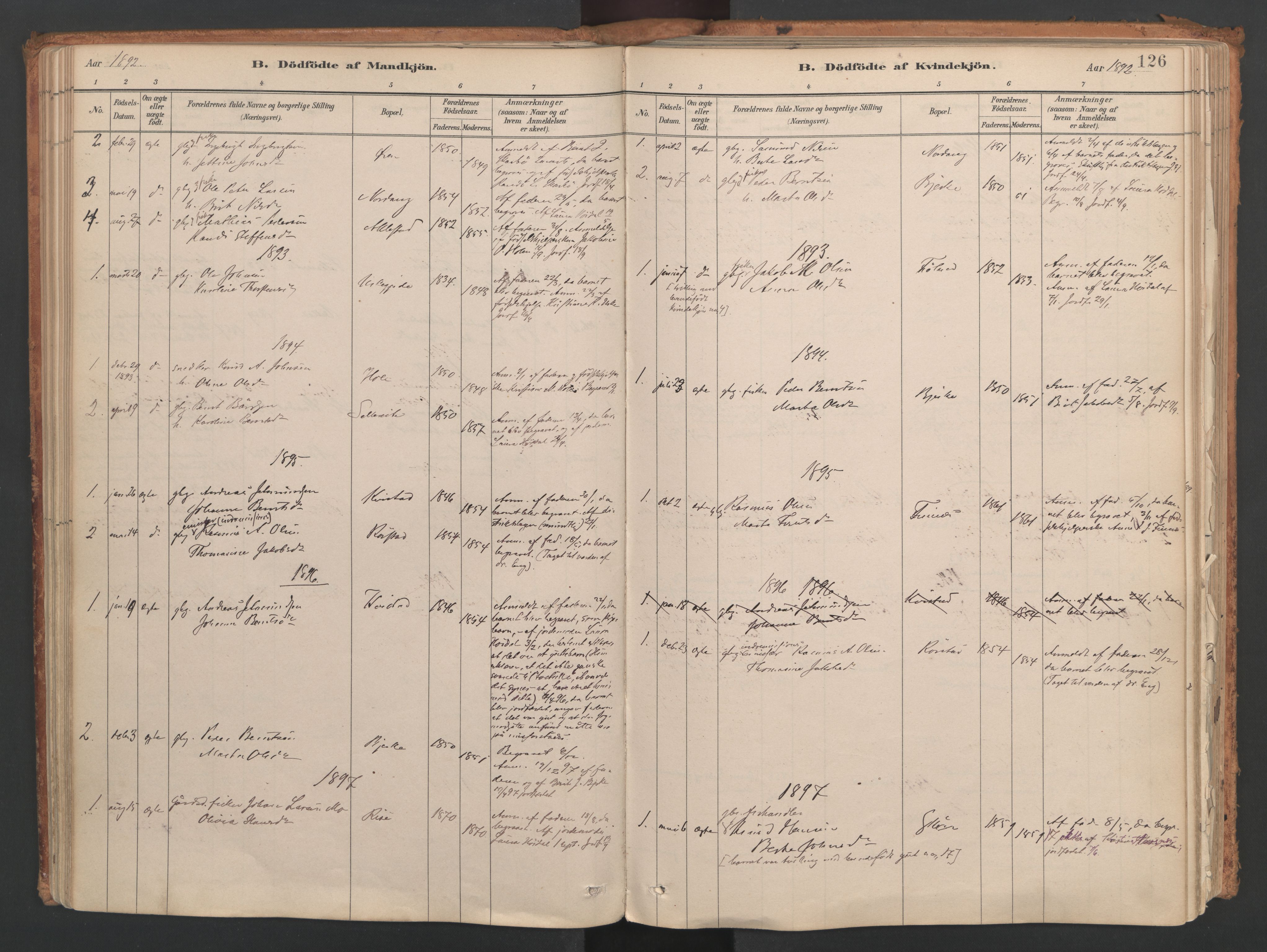 Ministerialprotokoller, klokkerbøker og fødselsregistre - Møre og Romsdal, SAT/A-1454/515/L0211: Parish register (official) no. 515A07, 1886-1910, p. 126