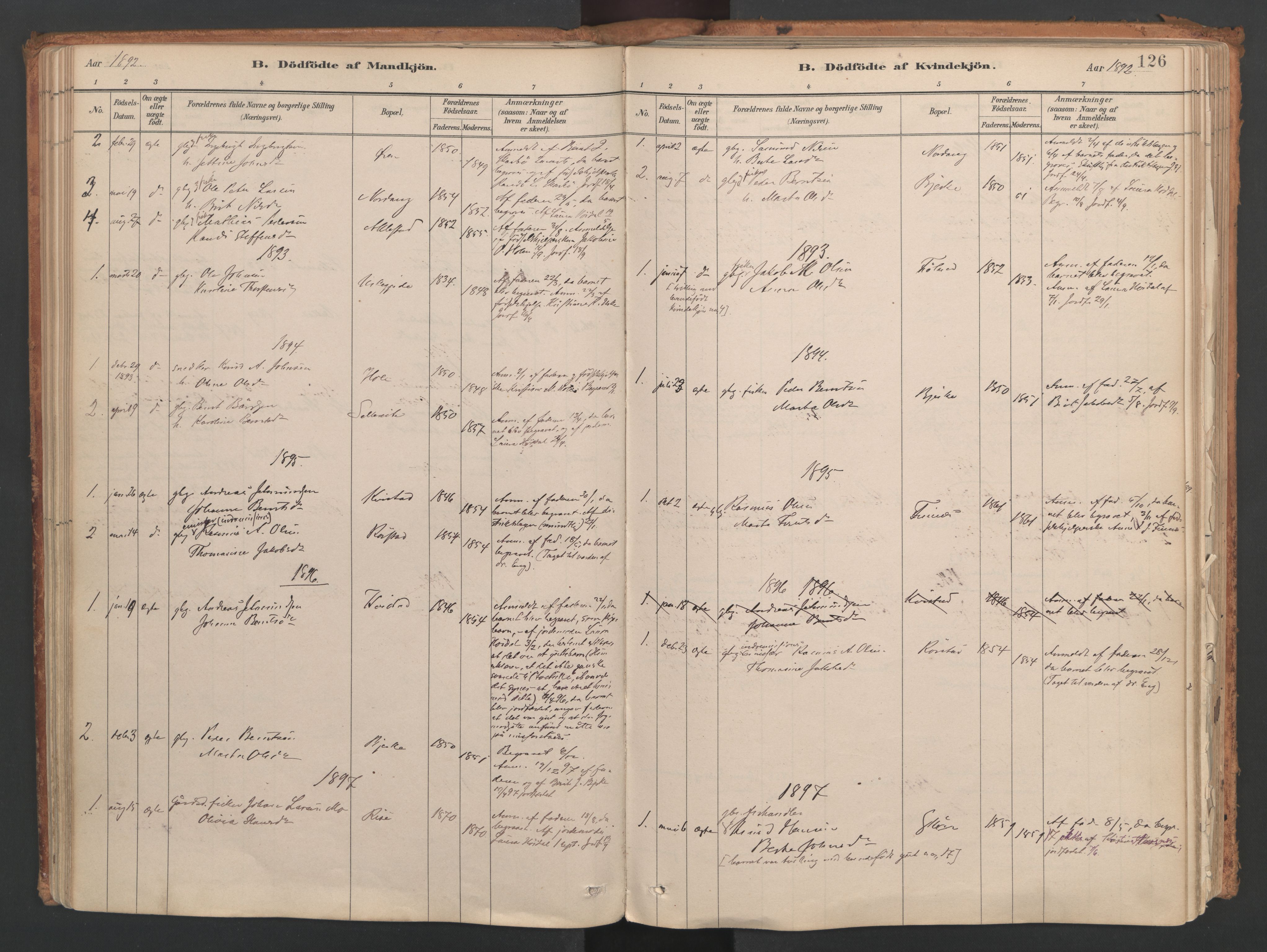 Ministerialprotokoller, klokkerbøker og fødselsregistre - Møre og Romsdal, AV/SAT-A-1454/515/L0211: Parish register (official) no. 515A07, 1886-1910, p. 126