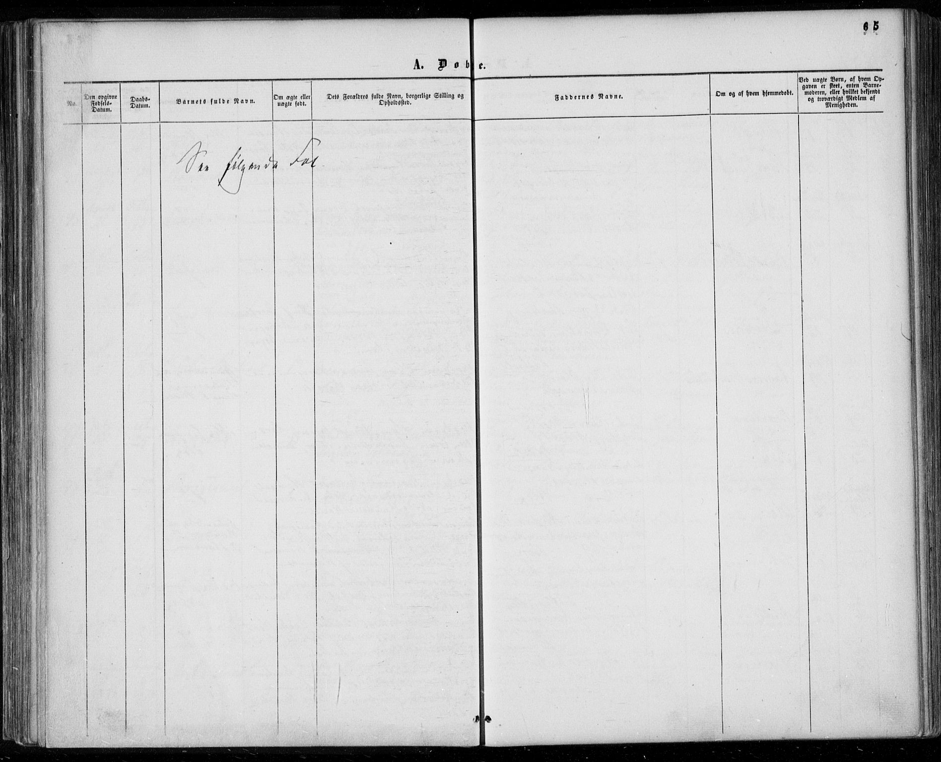 Gjerpen kirkebøker, SAKO/A-265/F/Fa/L0008a: Parish register (official) no. I 8A, 1857-1871, p. 65
