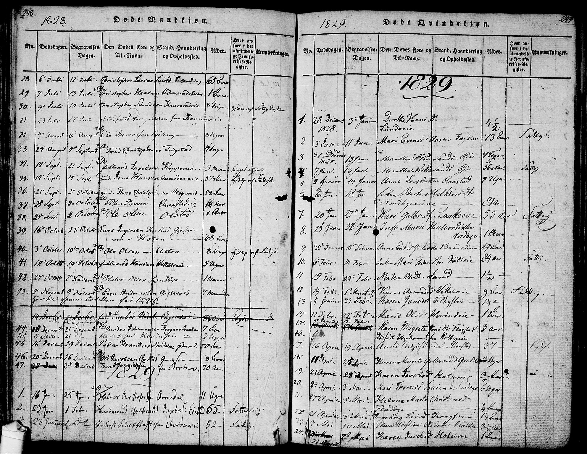 Ullensaker prestekontor Kirkebøker, AV/SAO-A-10236a/F/Fa/L0013: Parish register (official) no. I 13, 1815-1835, p. 248-249