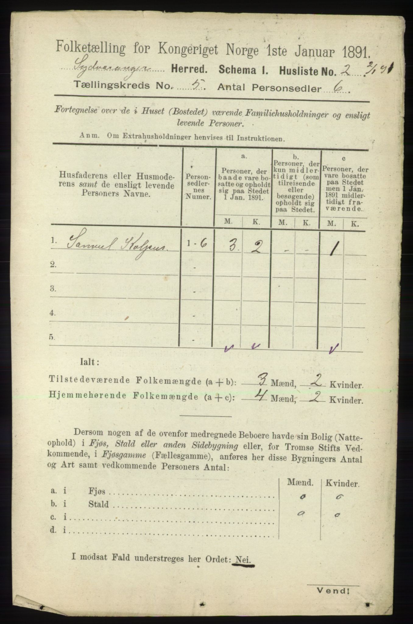 RA, 1891 census for 2030 Sør-Varanger, 1891, p. 1521