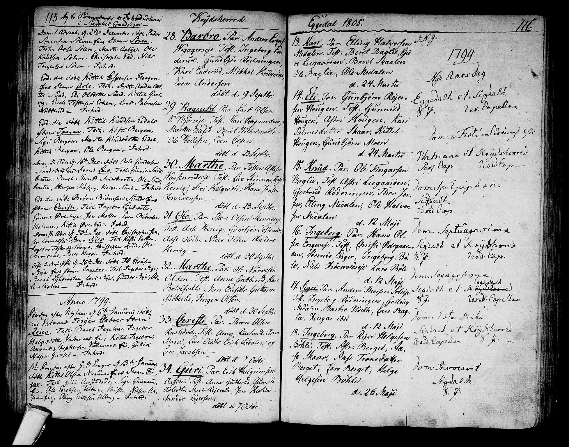 Sigdal kirkebøker, SAKO/A-245/F/Fa/L0003: Parish register (official) no. I 3, 1793-1811, p. 115-116