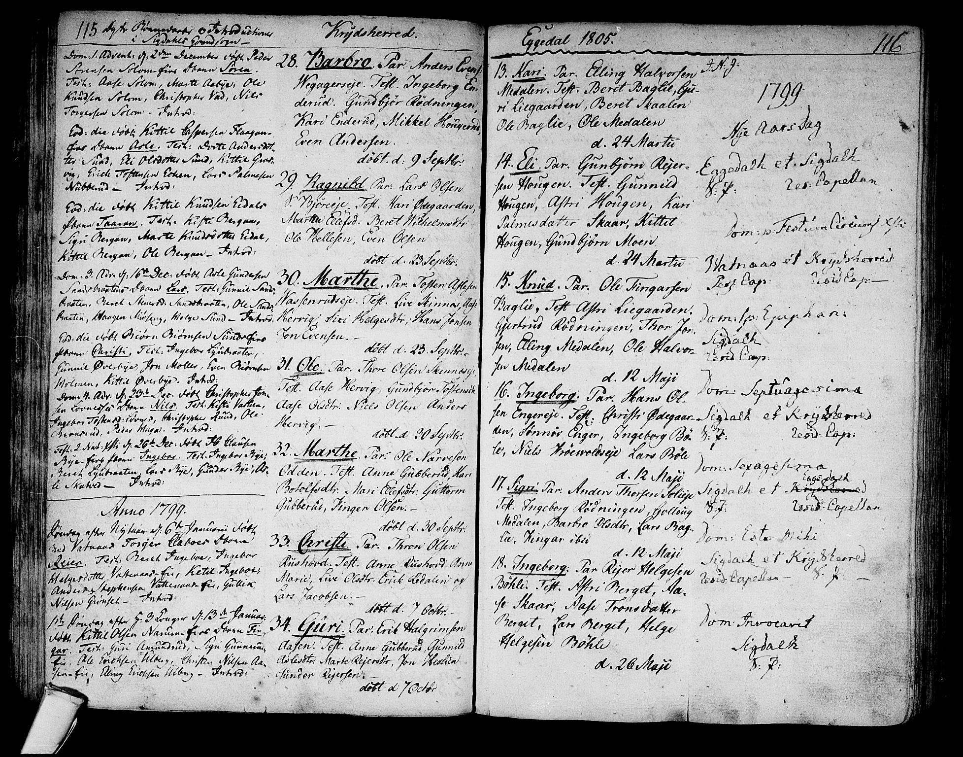 Sigdal kirkebøker, AV/SAKO-A-245/F/Fa/L0003: Parish register (official) no. I 3, 1793-1811, p. 115-116
