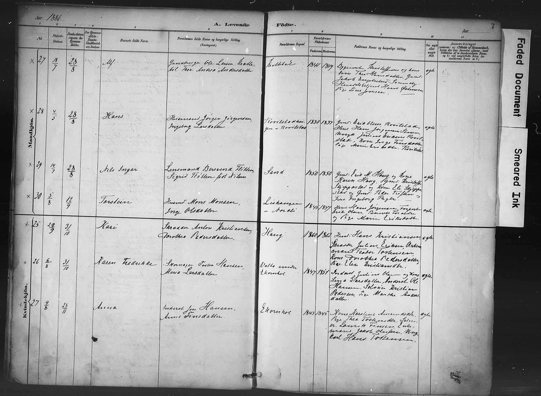 Nord-Odal prestekontor, AV/SAH-PREST-032/H/Ha/Haa/L0006: Parish register (official) no. 6, 1886-1901, p. 7