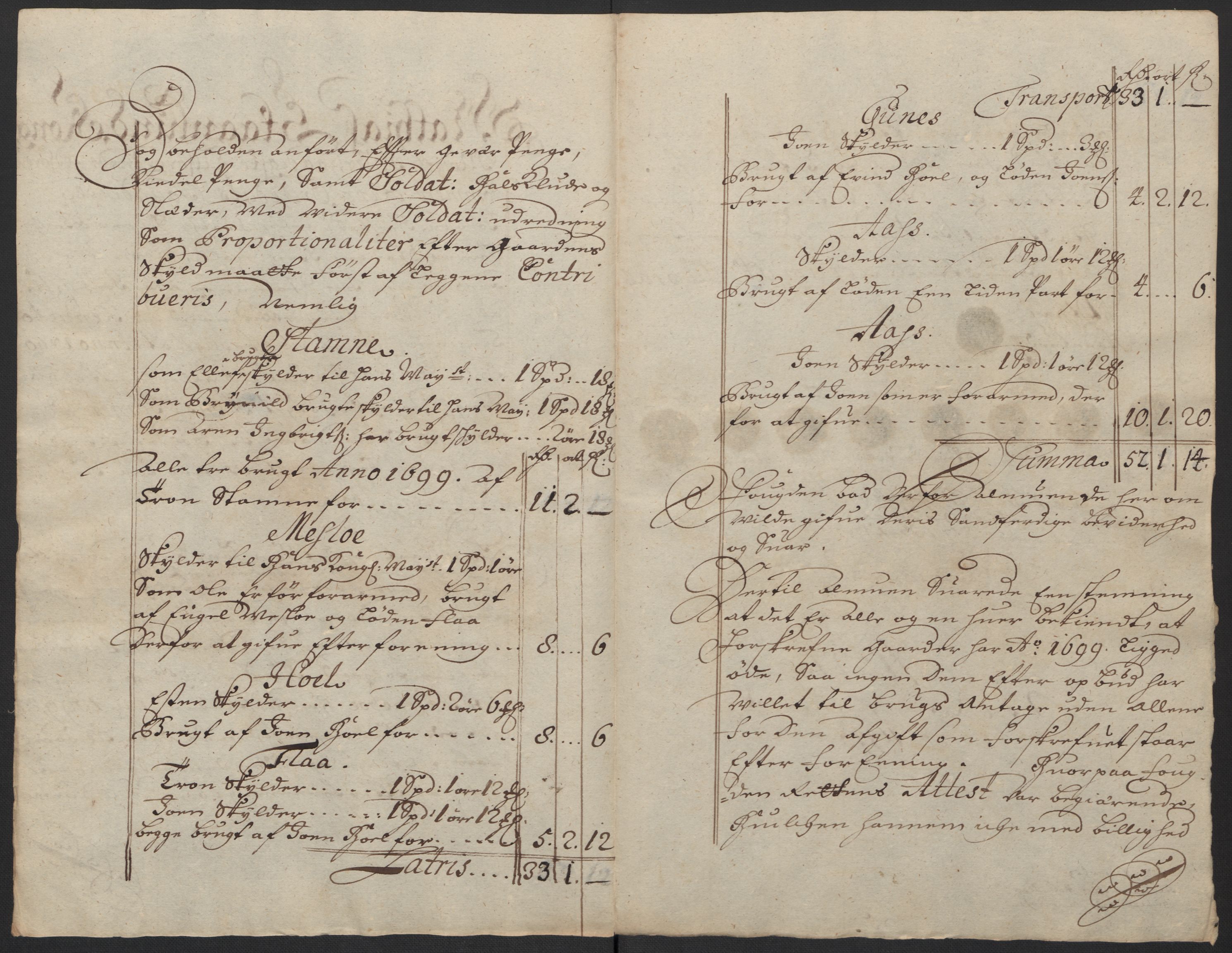 Rentekammeret inntil 1814, Reviderte regnskaper, Fogderegnskap, AV/RA-EA-4092/R60/L3949: Fogderegnskap Orkdal og Gauldal, 1699, p. 212