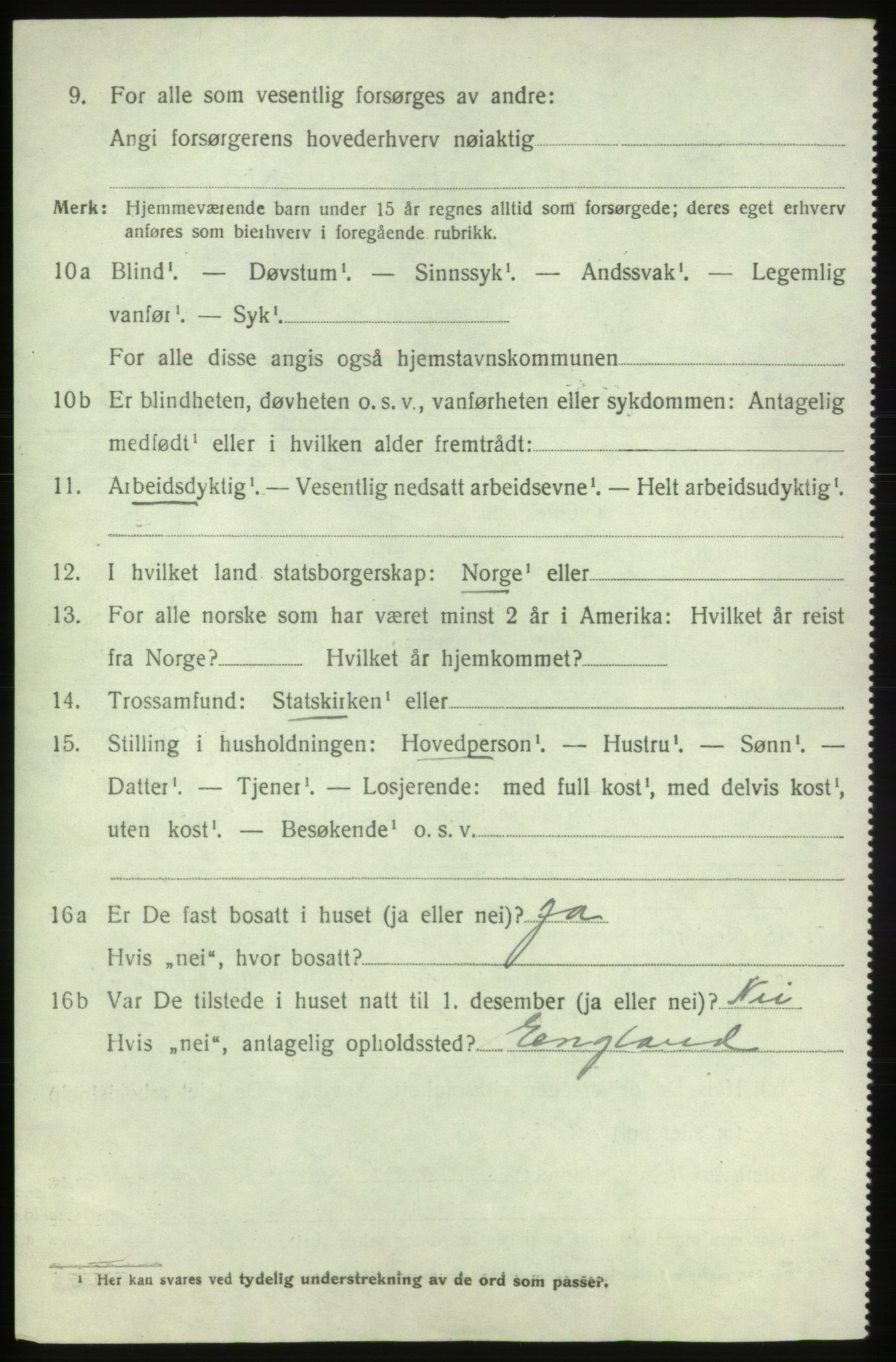 SAB, 1920 census for Valestrand, 1920, p. 804