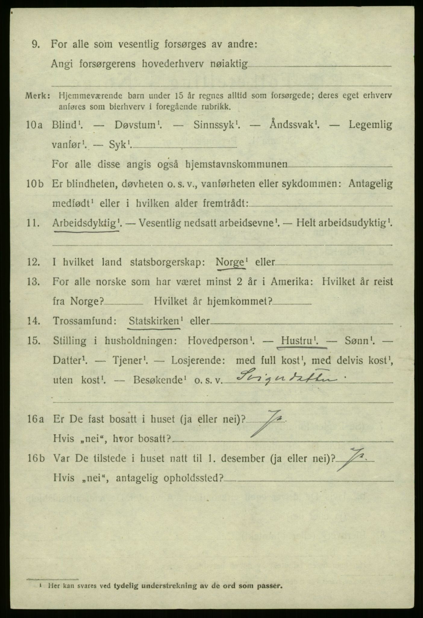 SAB, 1920 census for Jølster, 1920, p. 6461