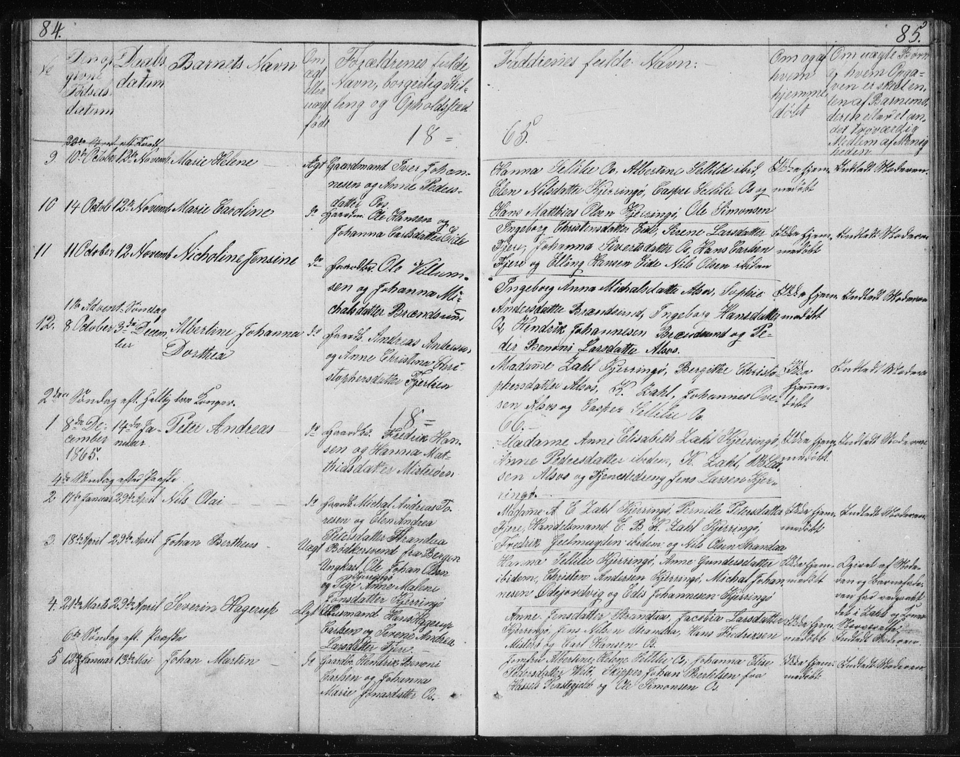 Ministerialprotokoller, klokkerbøker og fødselsregistre - Nordland, SAT/A-1459/803/L0074: Parish register (copy) no. 803C01, 1845-1866, p. 84-85