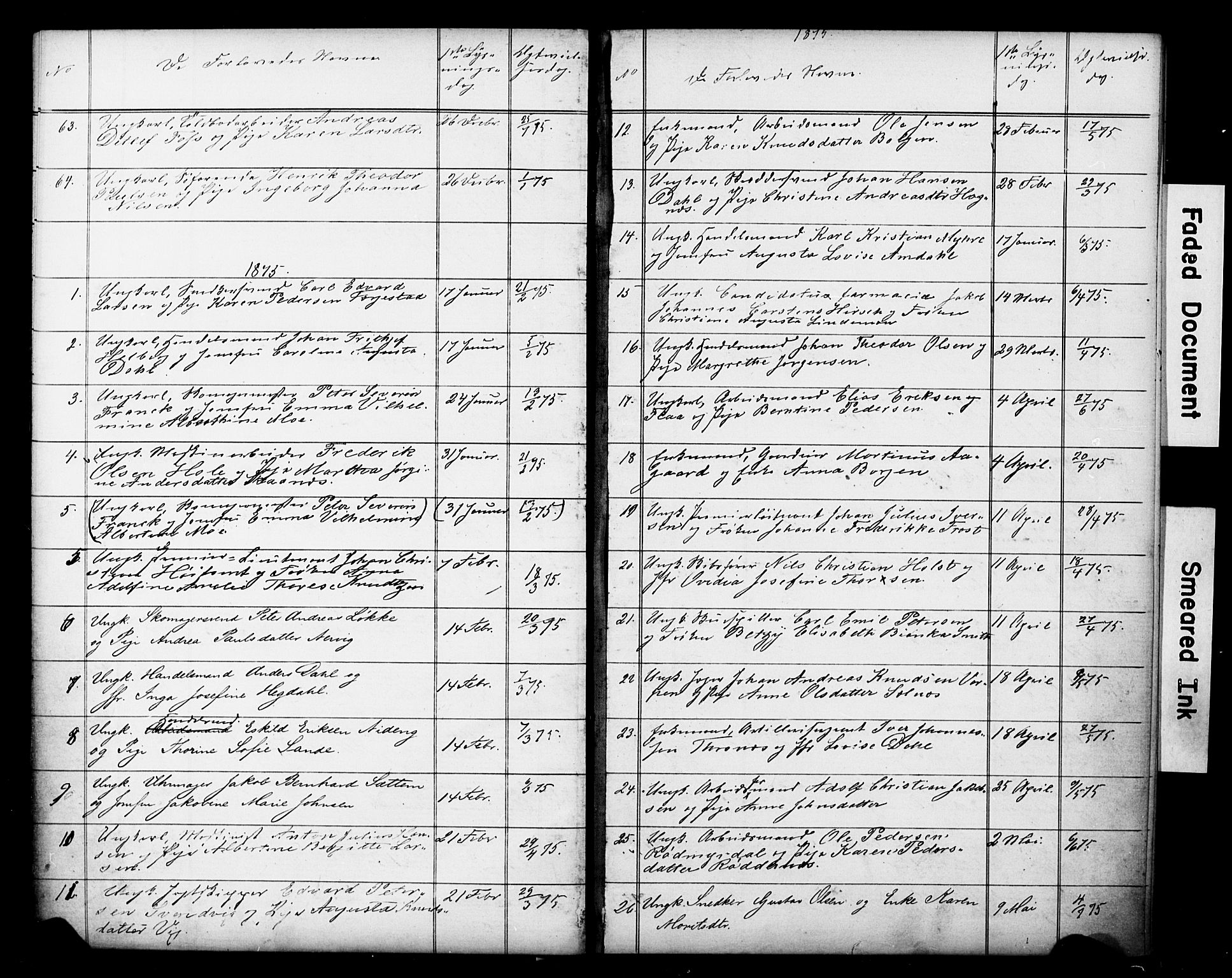 Ministerialprotokoller, klokkerbøker og fødselsregistre - Sør-Trøndelag, AV/SAT-A-1456/601/L0059: Banns register no. 601A27, 1870-1911