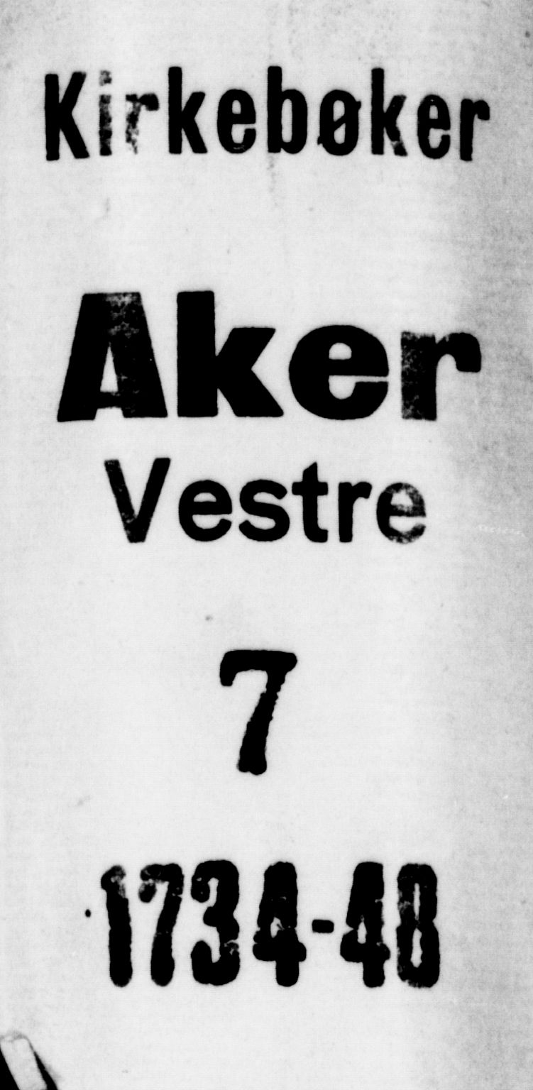 Aker prestekontor kirkebøker, AV/SAO-A-10861/F/L0007: Parish register (official) no. 7, 1734-1748