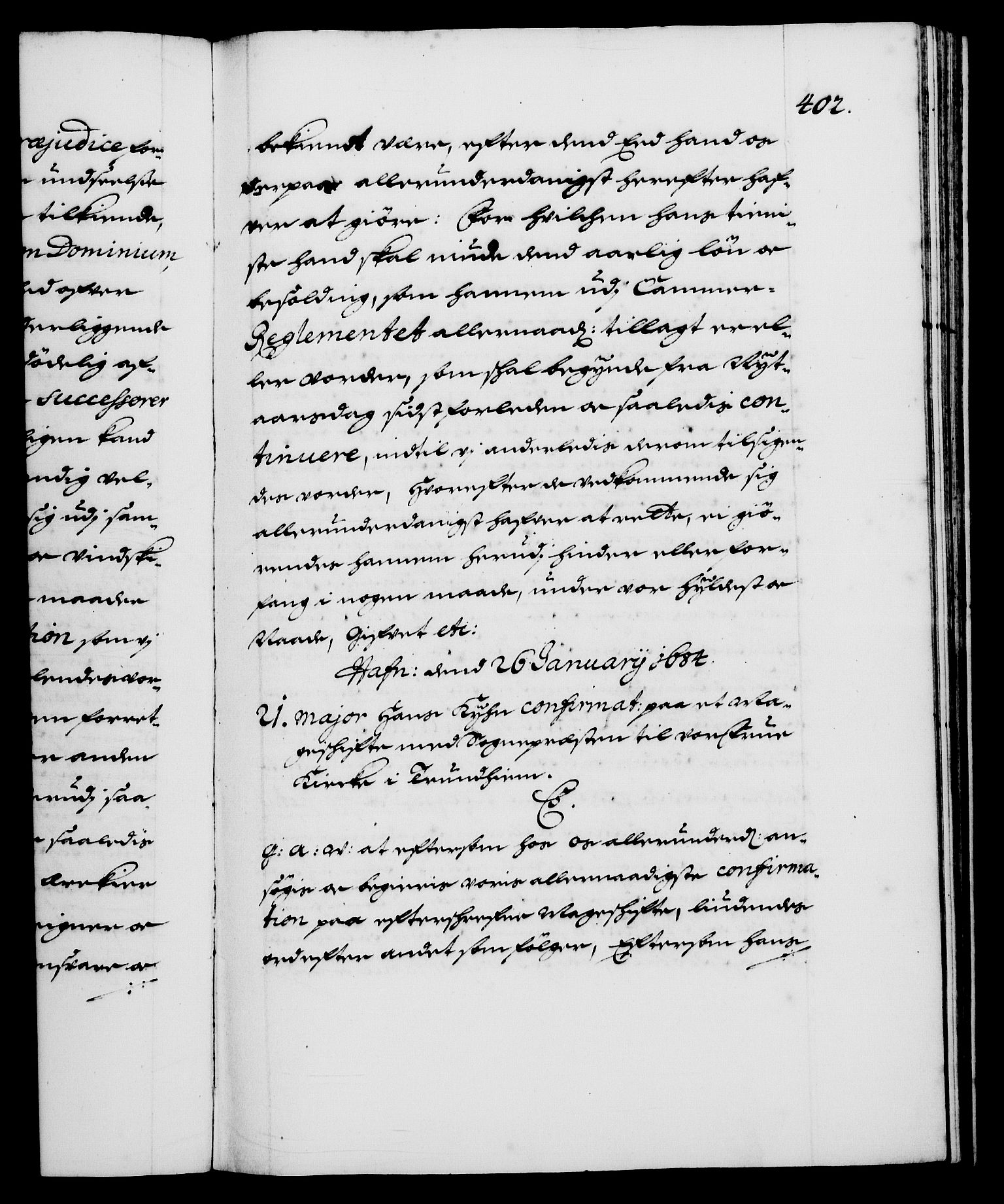 Danske Kanselli 1572-1799, RA/EA-3023/F/Fc/Fca/Fcaa/L0013: Norske registre (mikrofilm), 1681-1684, p. 402a