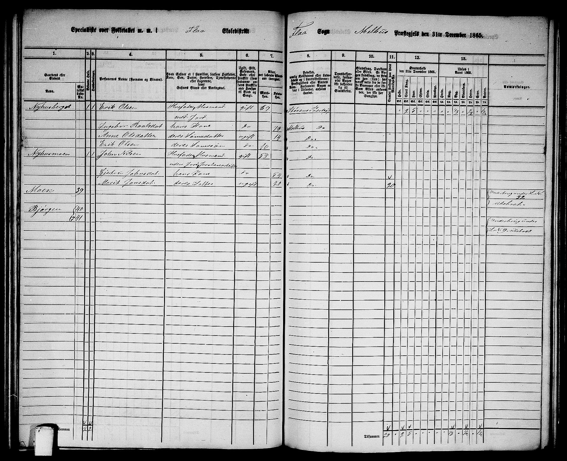 RA, 1865 census for Melhus, 1865, p. 152