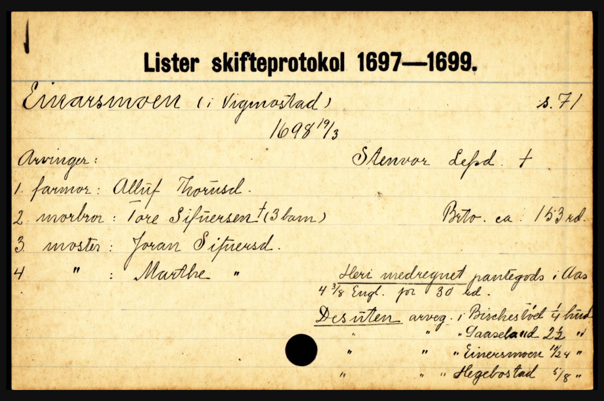 Lister sorenskriveri, AV/SAK-1221-0003/H, p. 7033