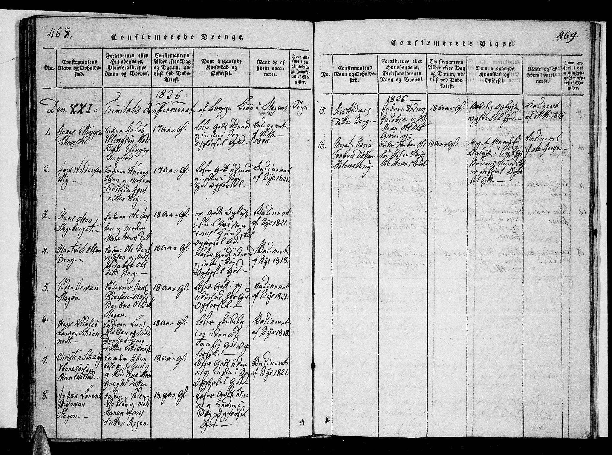 Ministerialprotokoller, klokkerbøker og fødselsregistre - Nordland, AV/SAT-A-1459/855/L0812: Parish register (copy) no. 855C01, 1821-1838, p. 468-469