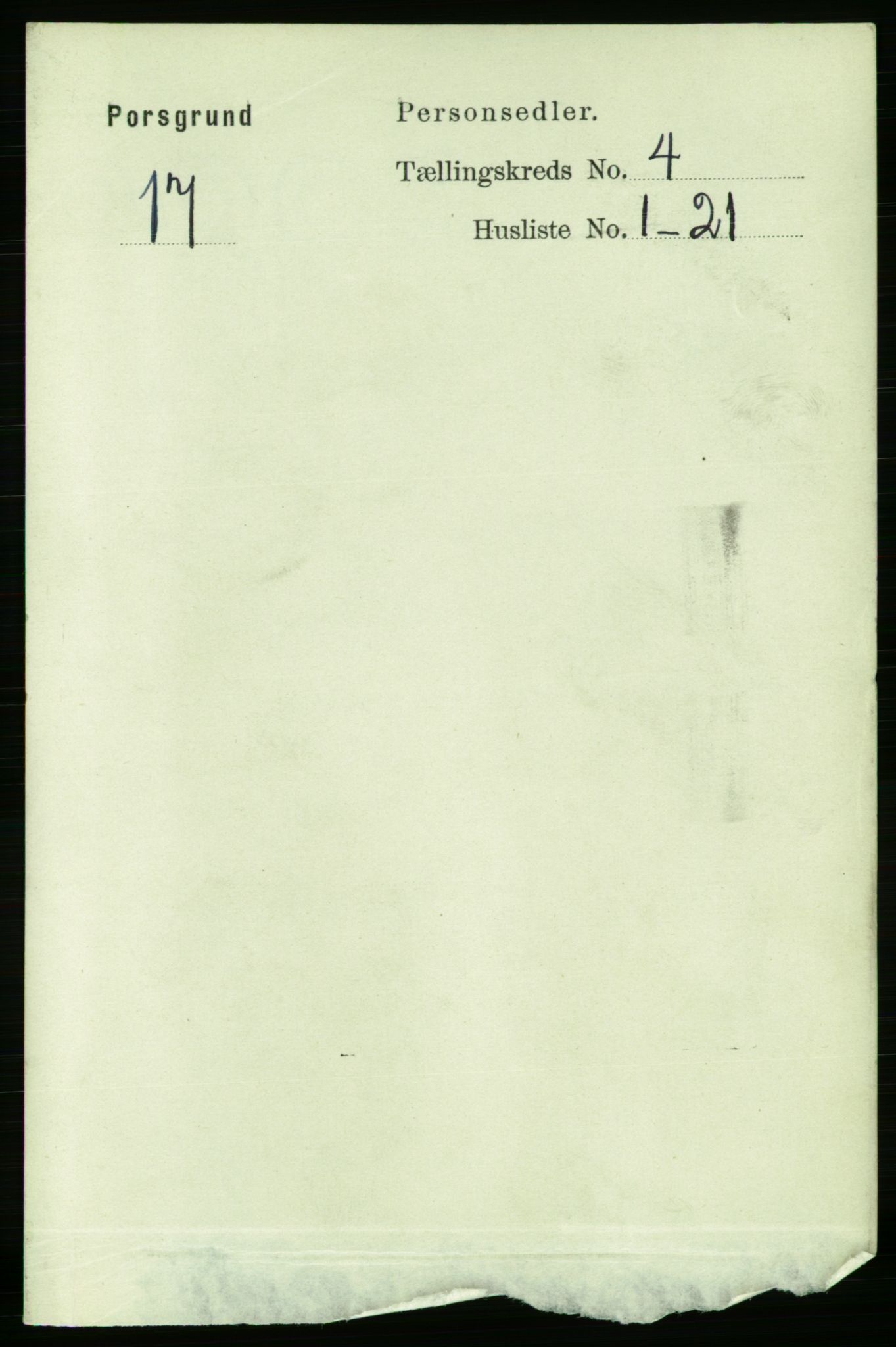 RA, 1891 census for 0805 Porsgrunn, 1891, p. 3735