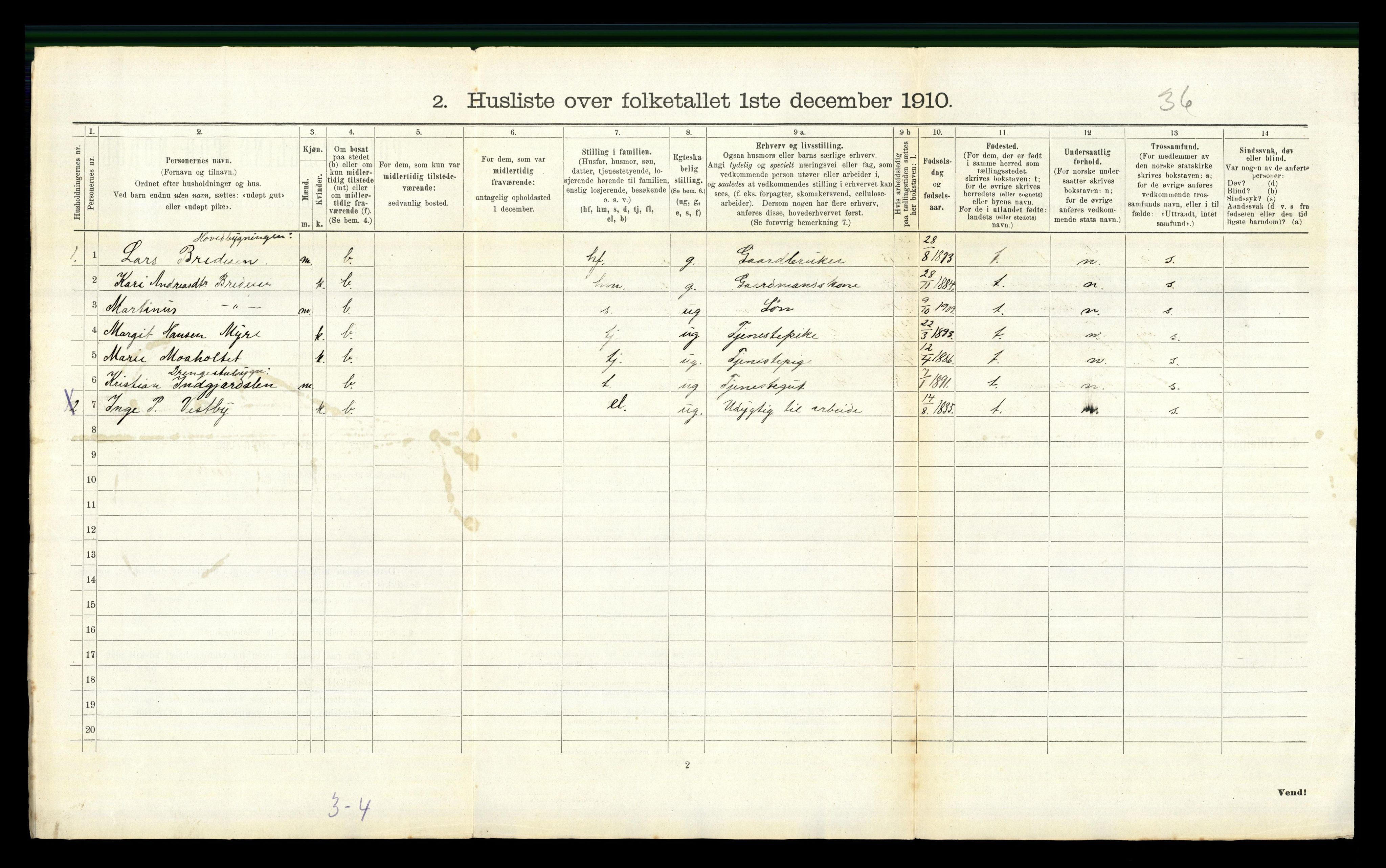 RA, 1910 census for Sør-Odal, 1910, p. 2323