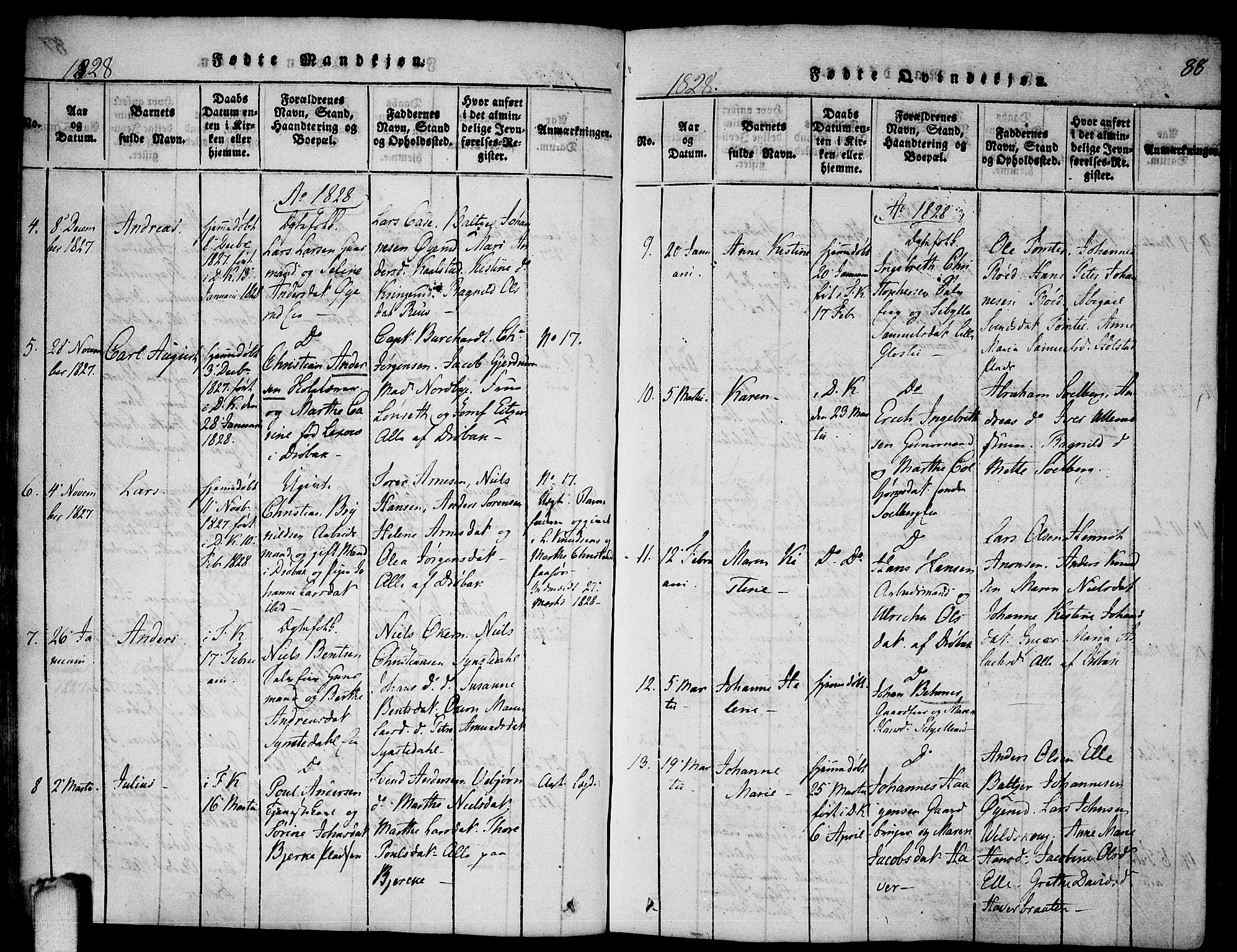 Drøbak prestekontor Kirkebøker, SAO/A-10142a/F/Fa/L0001: Parish register (official) no. I 1, 1816-1842, p. 88
