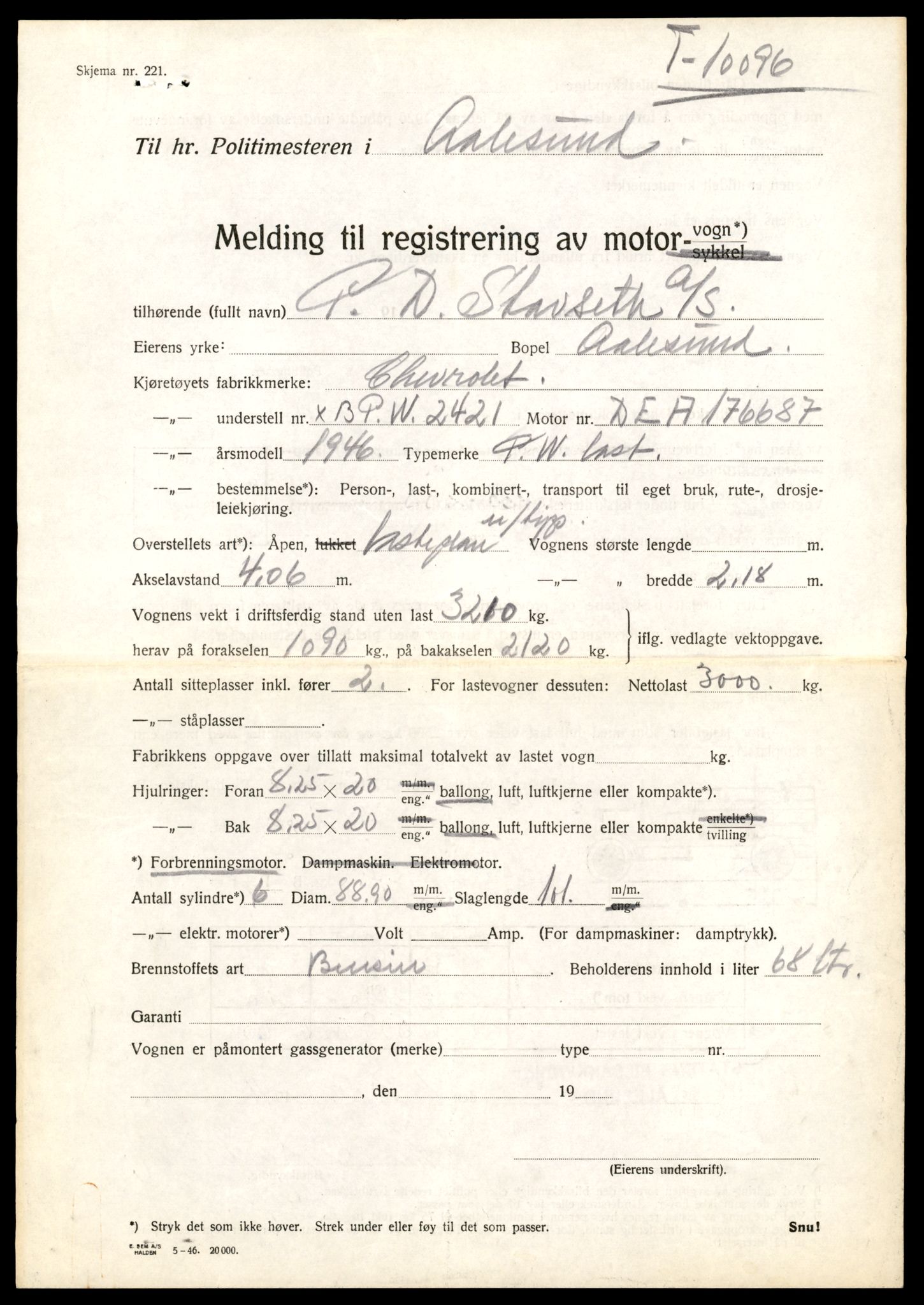 Møre og Romsdal vegkontor - Ålesund trafikkstasjon, AV/SAT-A-4099/F/Fe/L0036: Registreringskort for kjøretøy T 12831 - T 13030, 1927-1998, p. 2143