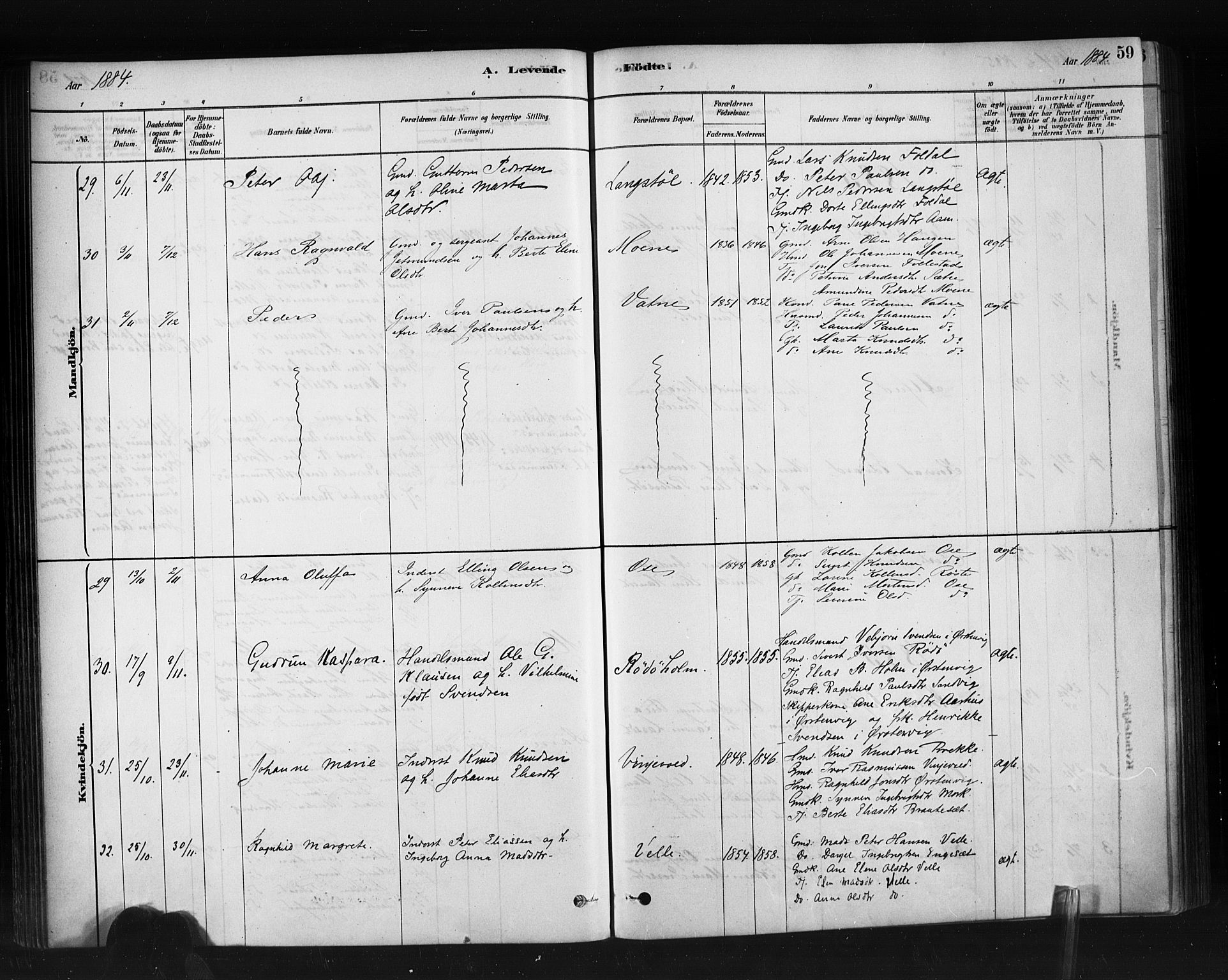 Ministerialprotokoller, klokkerbøker og fødselsregistre - Møre og Romsdal, AV/SAT-A-1454/513/L0176: Parish register (official) no. 513A03, 1877-1889, p. 59
