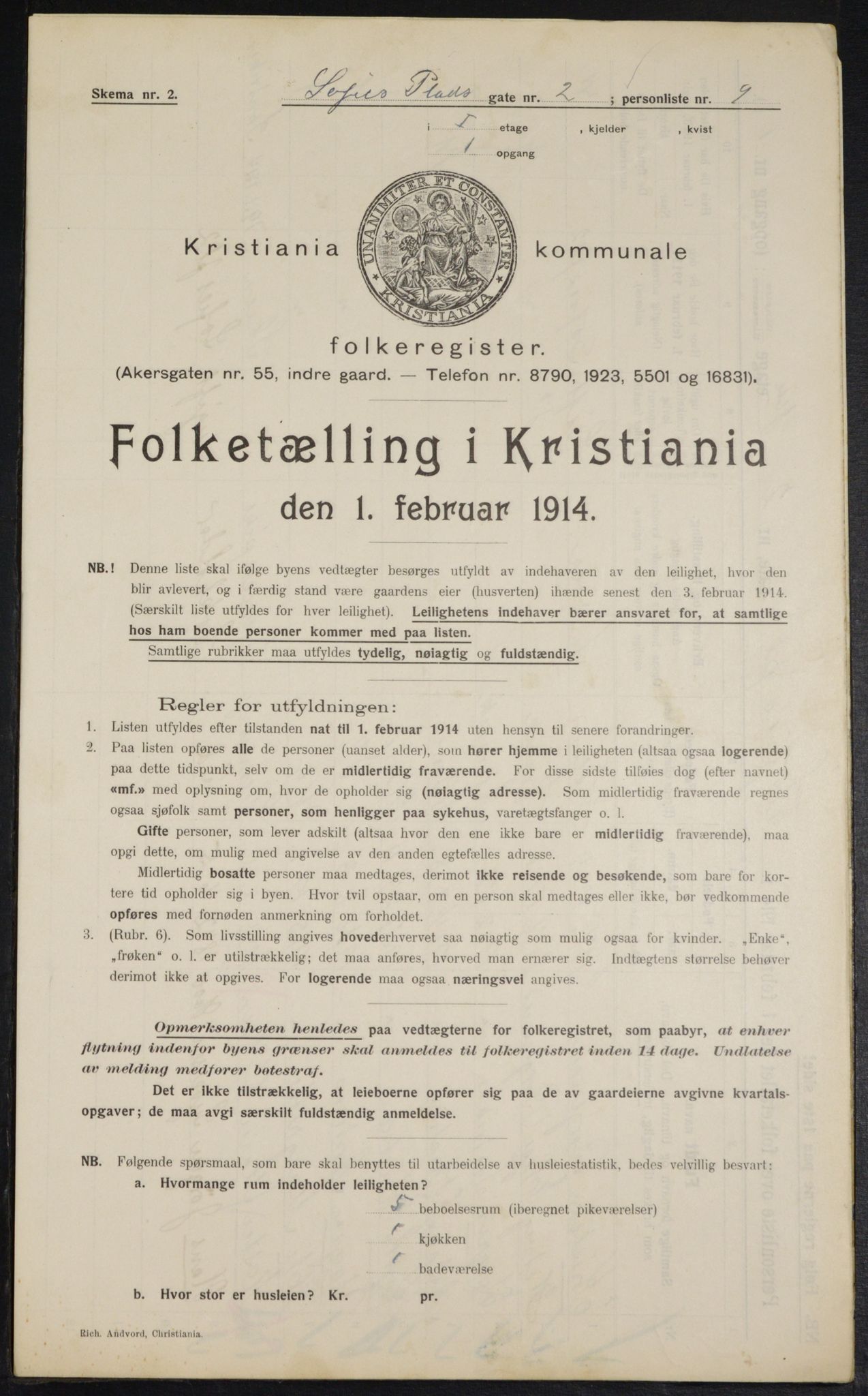 OBA, Municipal Census 1914 for Kristiania, 1914, p. 99248