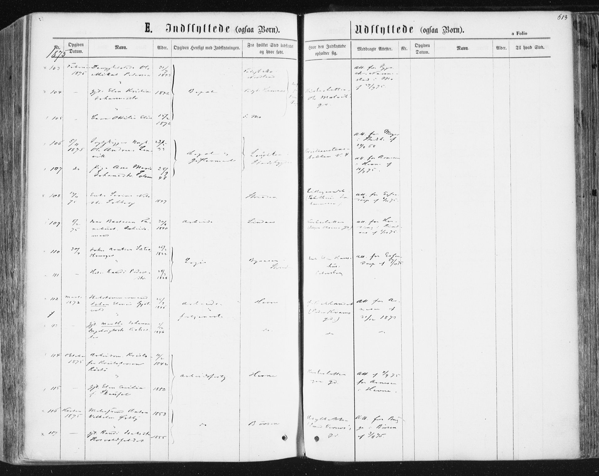 Ministerialprotokoller, klokkerbøker og fødselsregistre - Sør-Trøndelag, AV/SAT-A-1456/604/L0186: Parish register (official) no. 604A07, 1866-1877, p. 613