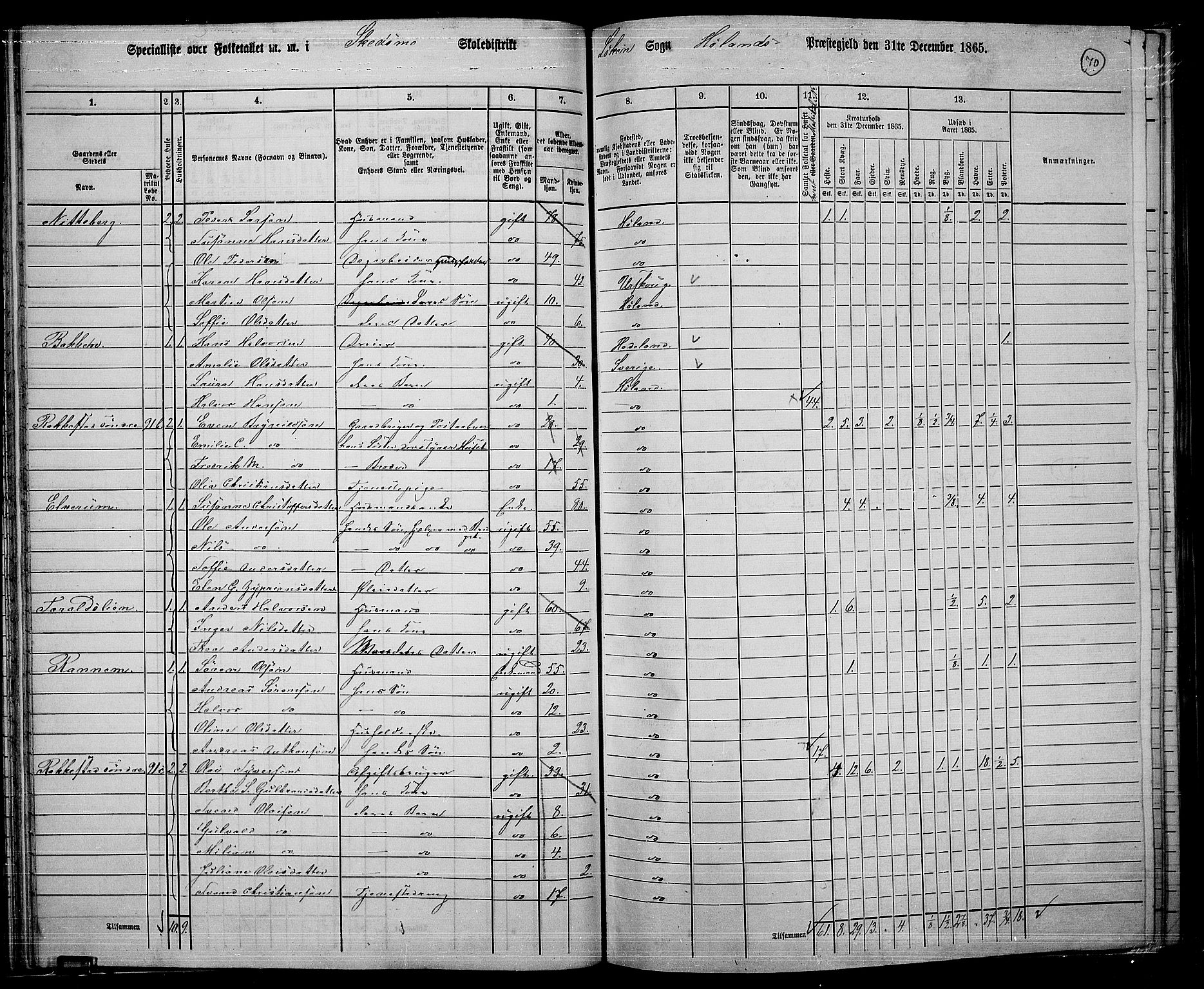 RA, 1865 census for Høland, 1865, p. 68