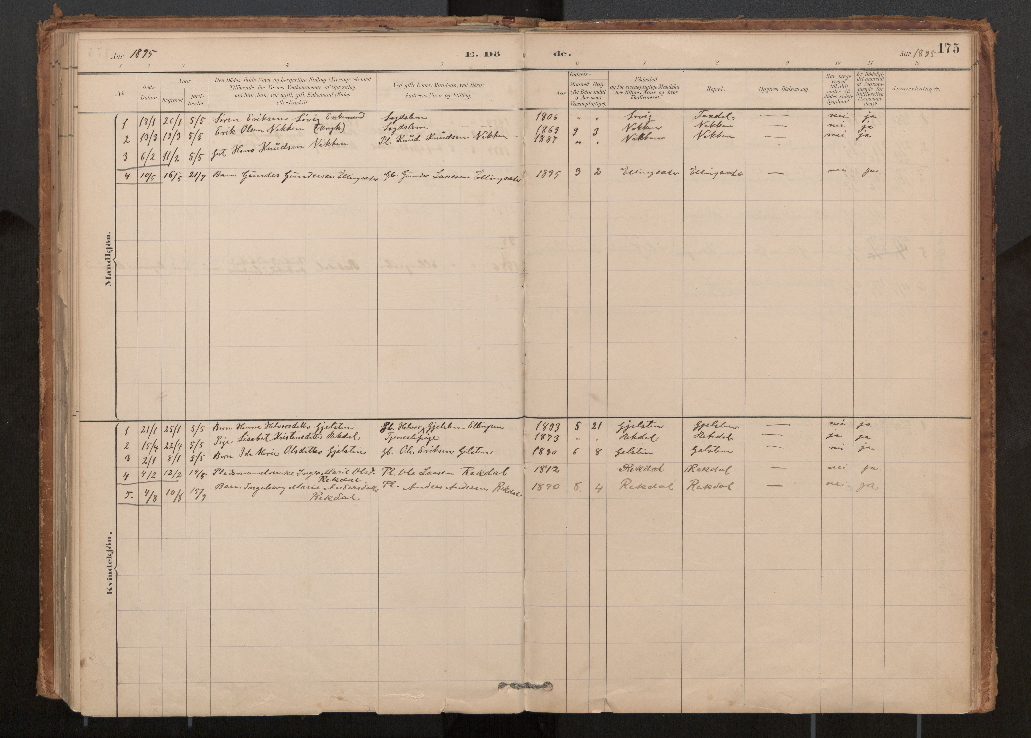 Ministerialprotokoller, klokkerbøker og fødselsregistre - Møre og Romsdal, AV/SAT-A-1454/540/L0540a: Parish register (official) no. 540A02, 1884-1908, p. 175