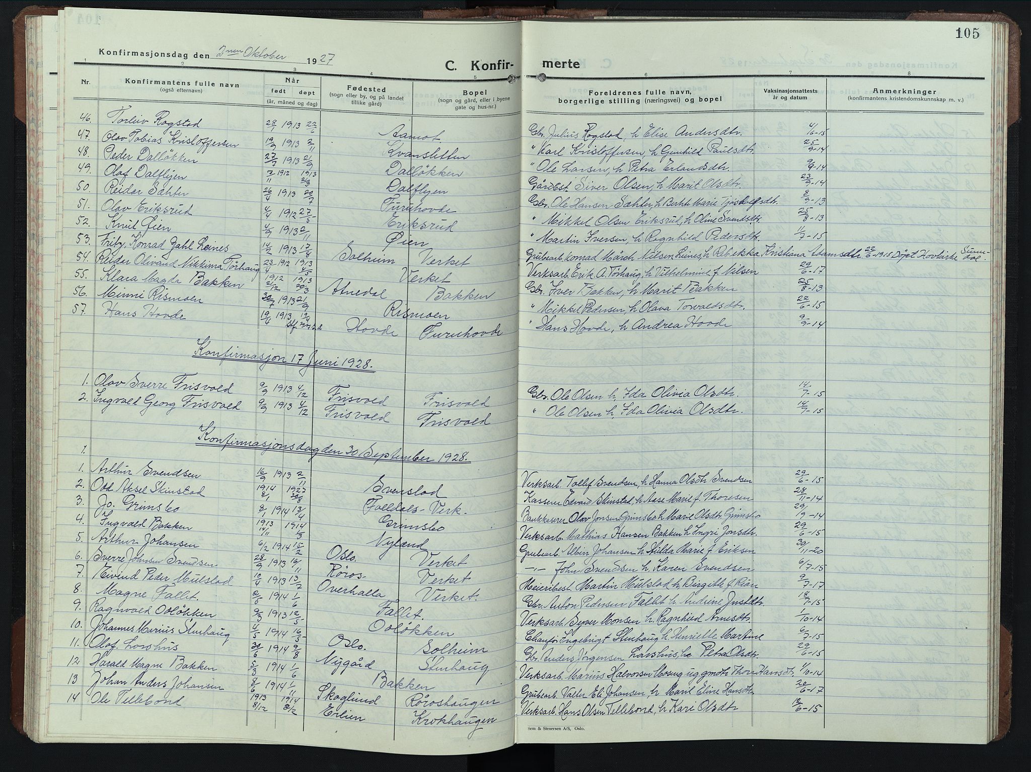 Alvdal prestekontor, AV/SAH-PREST-060/H/Ha/Hab/L0008: Parish register (copy) no. 8, 1925-1953, p. 105