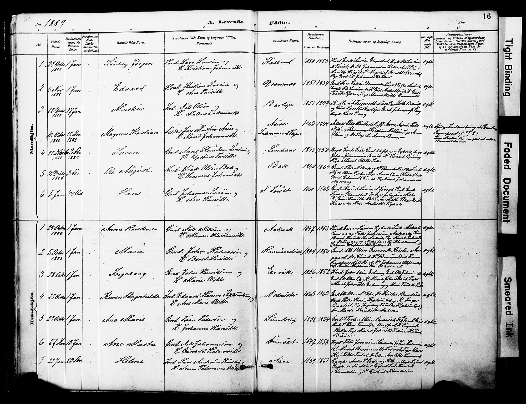 Ministerialprotokoller, klokkerbøker og fødselsregistre - Møre og Romsdal, AV/SAT-A-1454/578/L0907: Parish register (official) no. 578A06, 1887-1904, p. 16