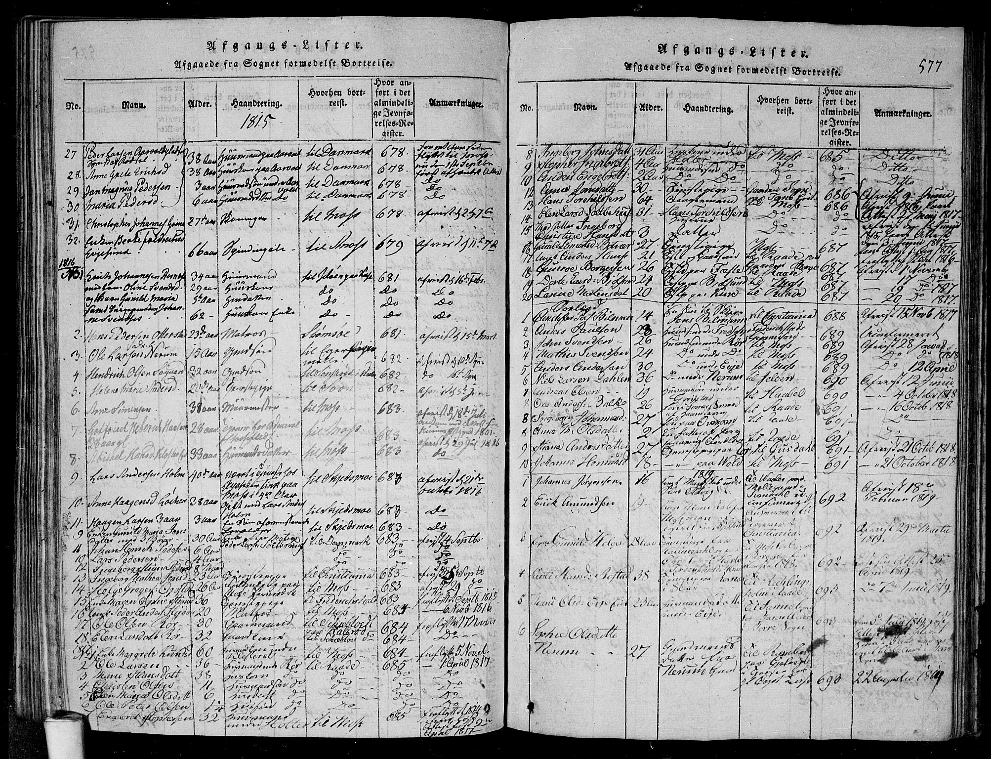 Rygge prestekontor Kirkebøker, SAO/A-10084b/G/Ga/L0001: Parish register (copy) no. 1, 1814-1871, p. 576-577