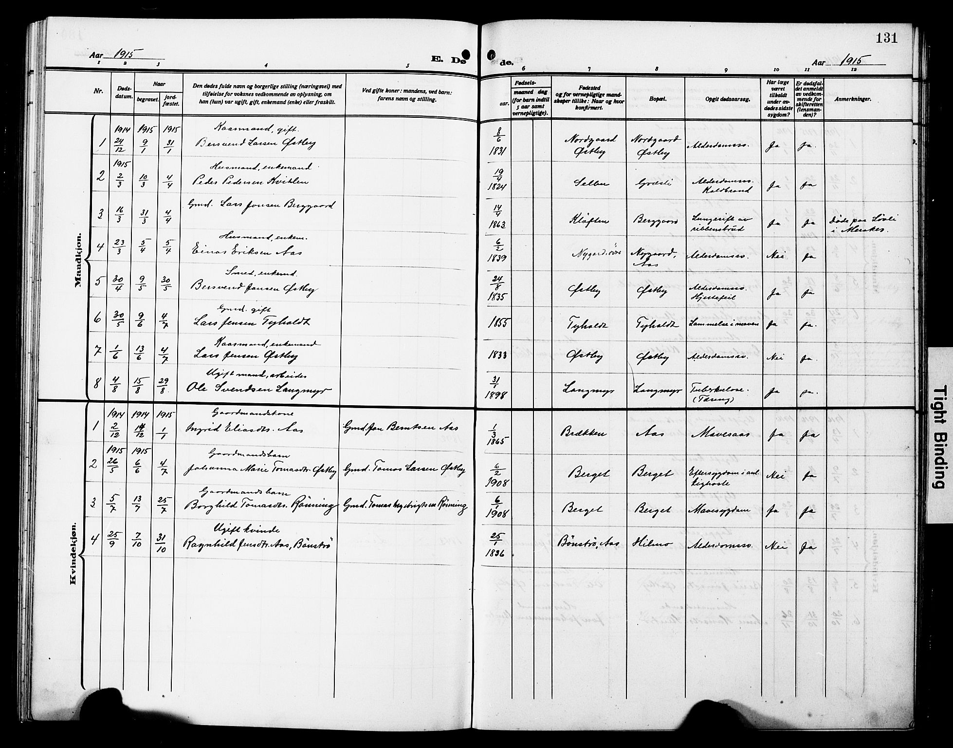 Ministerialprotokoller, klokkerbøker og fødselsregistre - Sør-Trøndelag, SAT/A-1456/698/L1168: Parish register (copy) no. 698C05, 1908-1930, p. 131