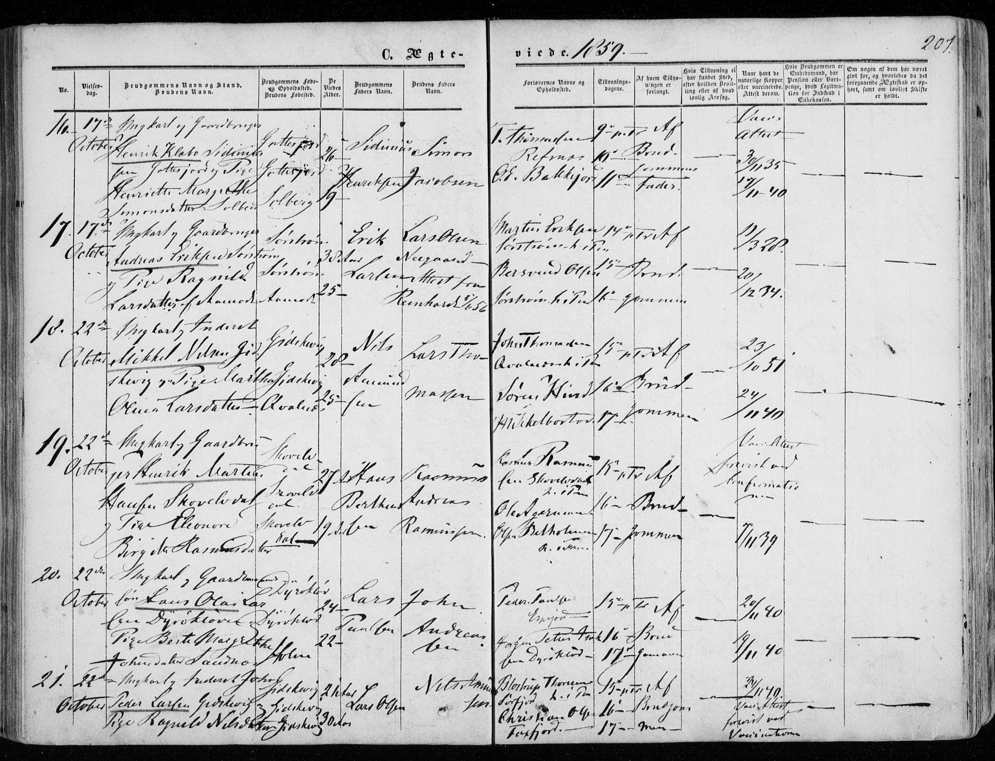 Tranøy sokneprestkontor, SATØ/S-1313/I/Ia/Iaa/L0007kirke: Parish register (official) no. 7, 1856-1866, p. 207