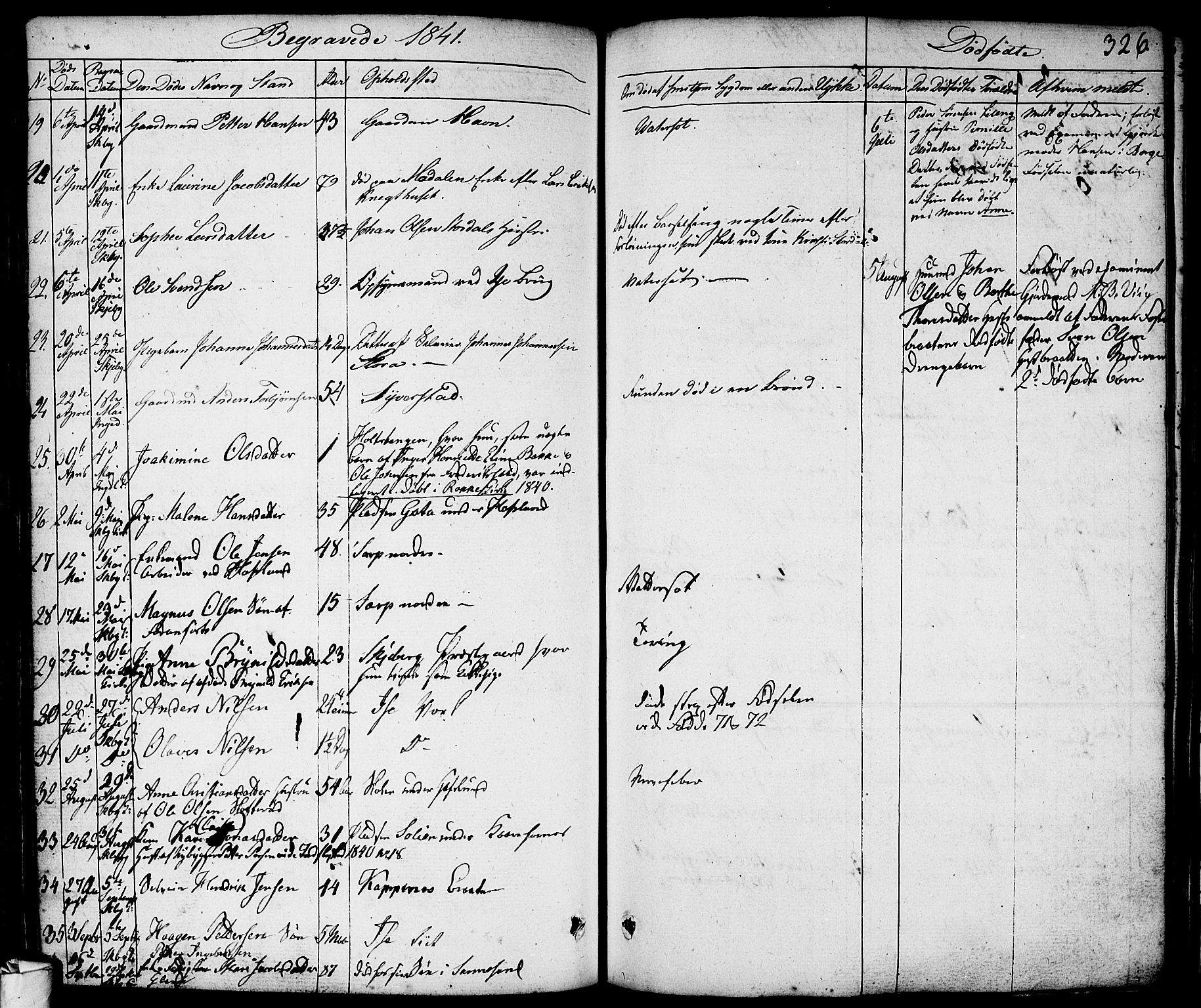 Skjeberg prestekontor Kirkebøker, AV/SAO-A-10923/F/Fa/L0005: Parish register (official) no. I 5, 1830-1845, p. 326