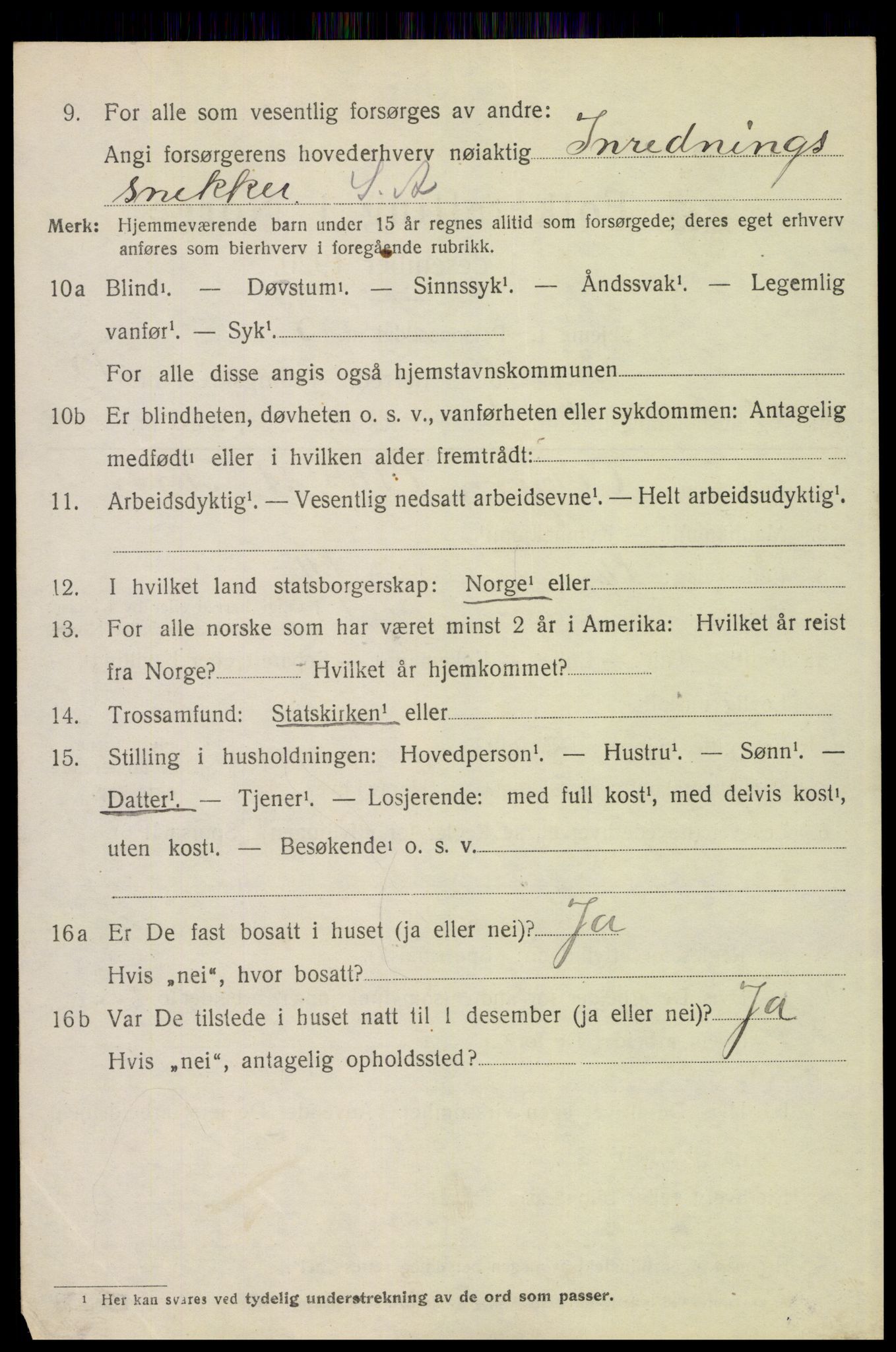 SAH, 1920 census for Trysil, 1920, p. 7118