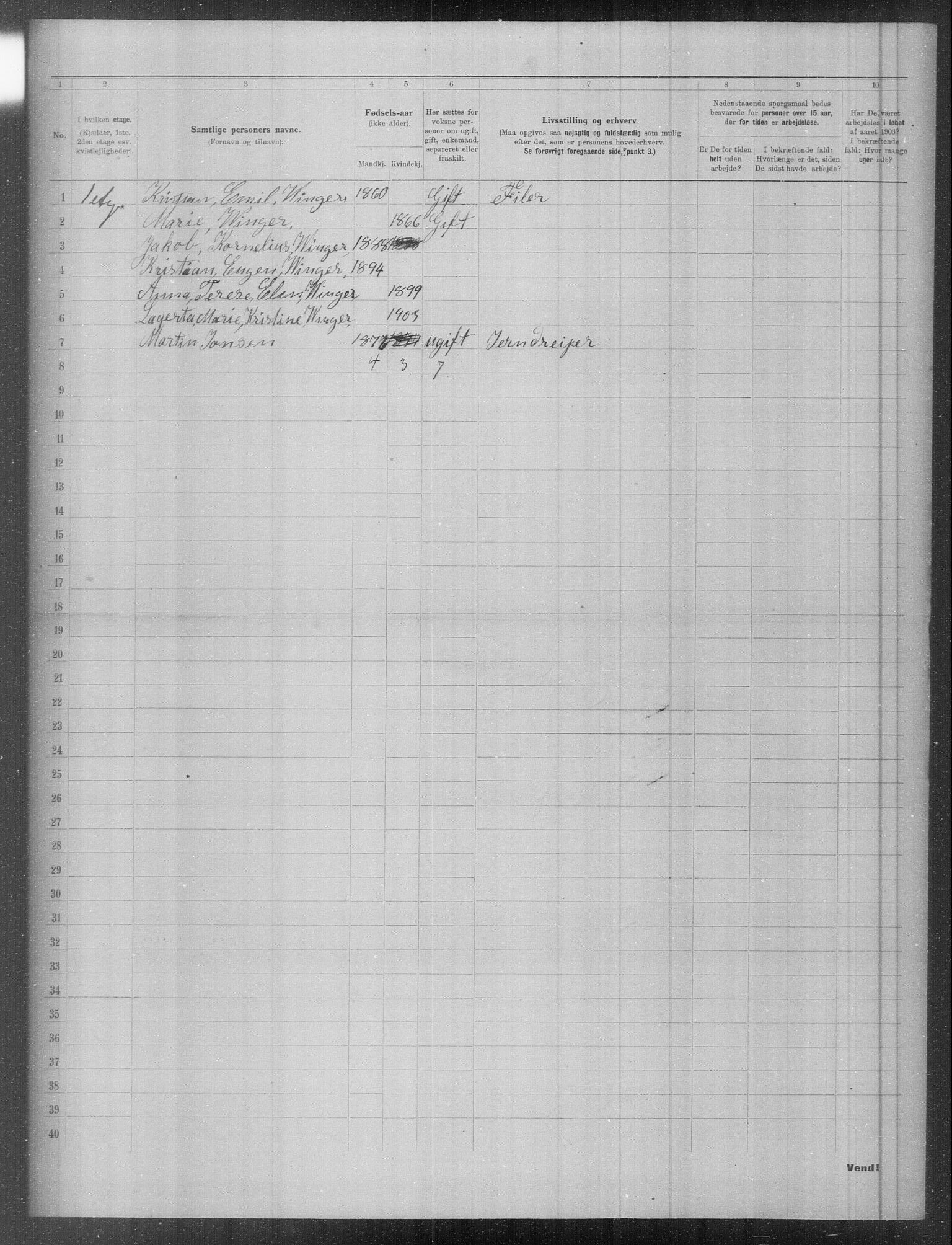 OBA, Municipal Census 1903 for Kristiania, 1903, p. 6884