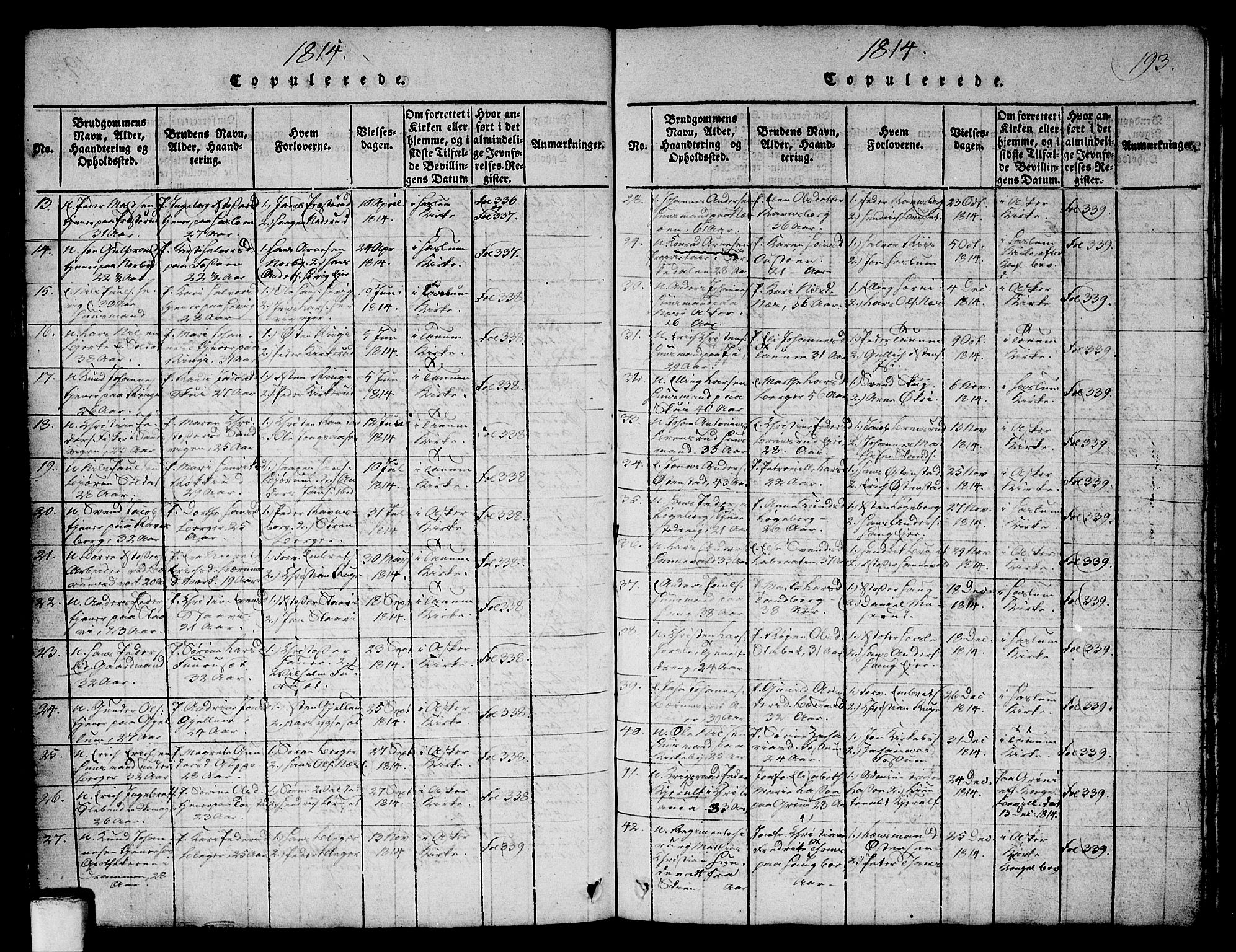 Asker prestekontor Kirkebøker, SAO/A-10256a/G/Ga/L0001: Parish register (copy) no. I 1, 1814-1830, p. 193