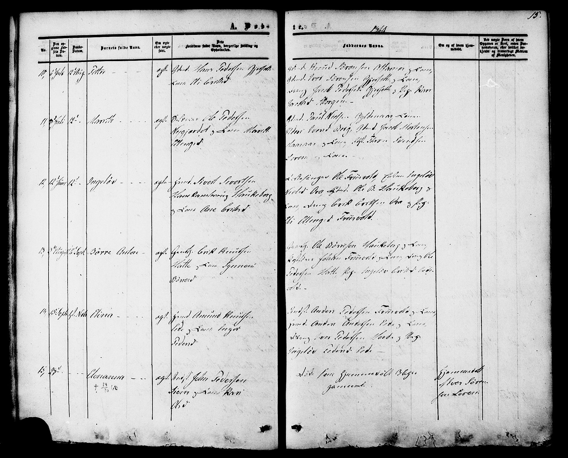 Ministerialprotokoller, klokkerbøker og fødselsregistre - Møre og Romsdal, AV/SAT-A-1454/542/L0552: Parish register (official) no. 542A02, 1854-1884, p. 15