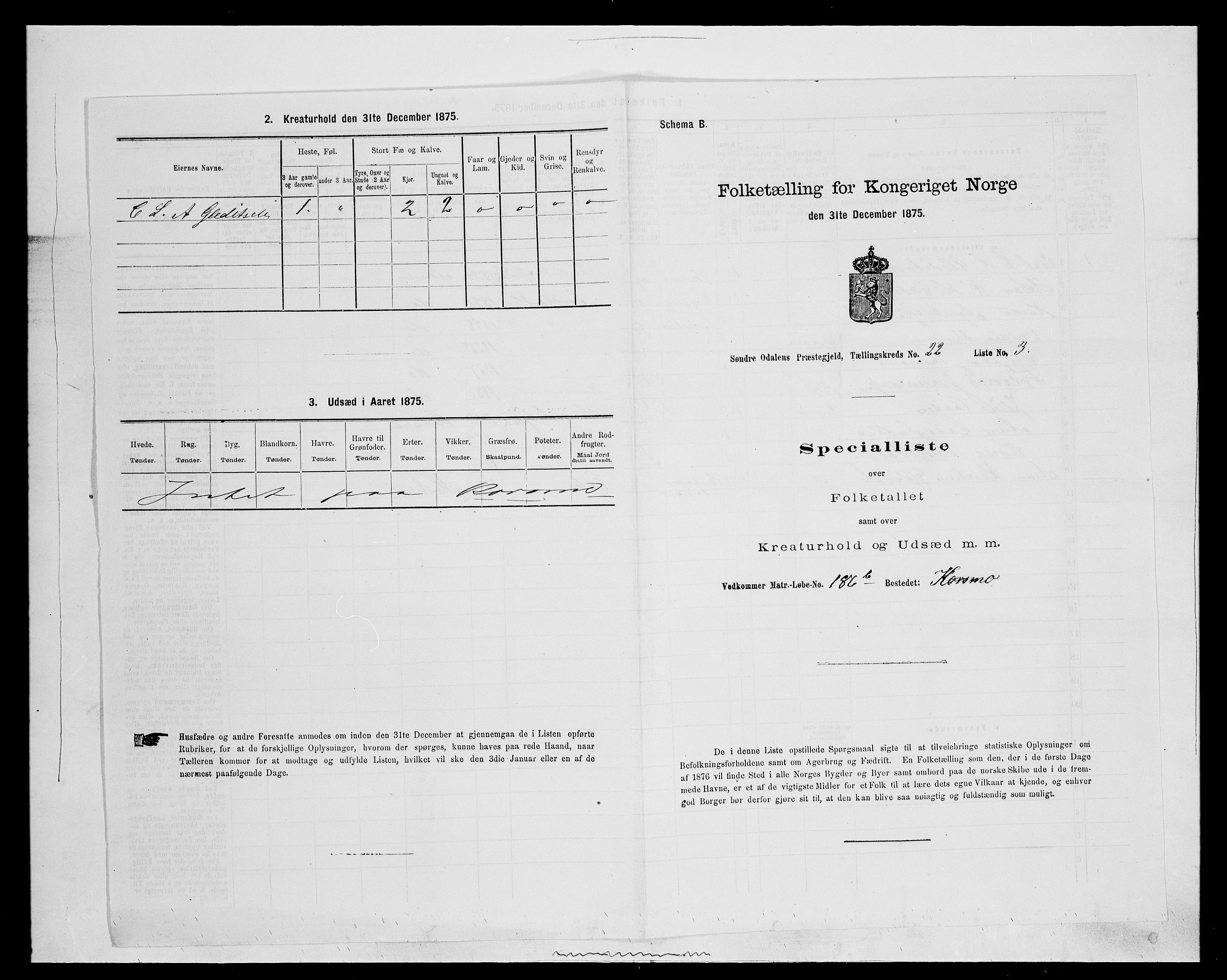 SAH, 1875 census for 0419P Sør-Odal, 1875, p. 1880