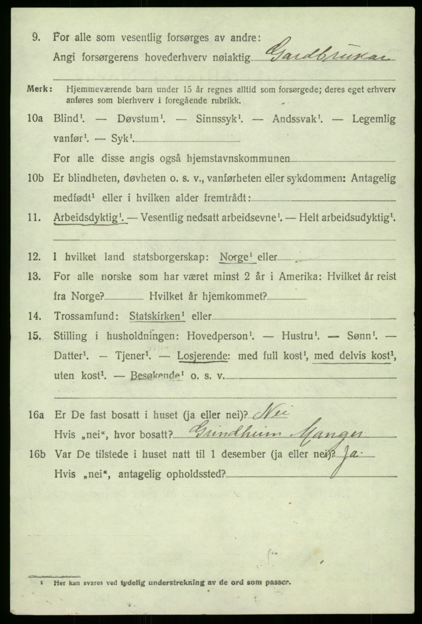 SAB, 1920 census for Manger, 1920, p. 6677