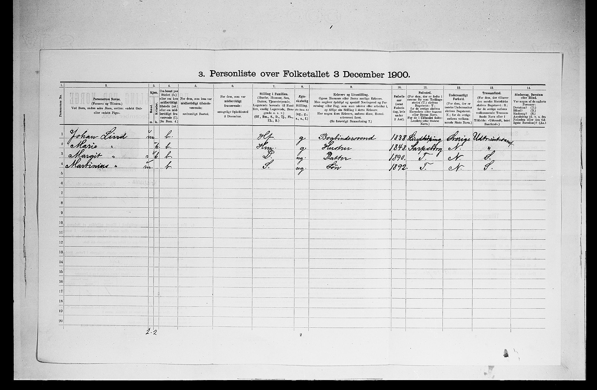 SAO, 1900 census for Kristiania, 1900, p. 11879