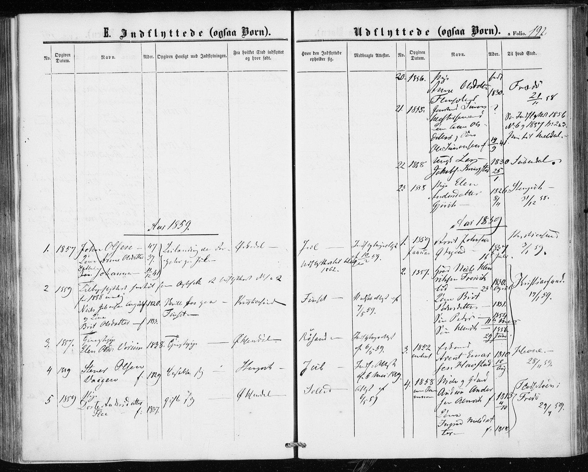 Ministerialprotokoller, klokkerbøker og fødselsregistre - Møre og Romsdal, AV/SAT-A-1454/586/L0985: Parish register (official) no. 586A11, 1857-1866, p. 192