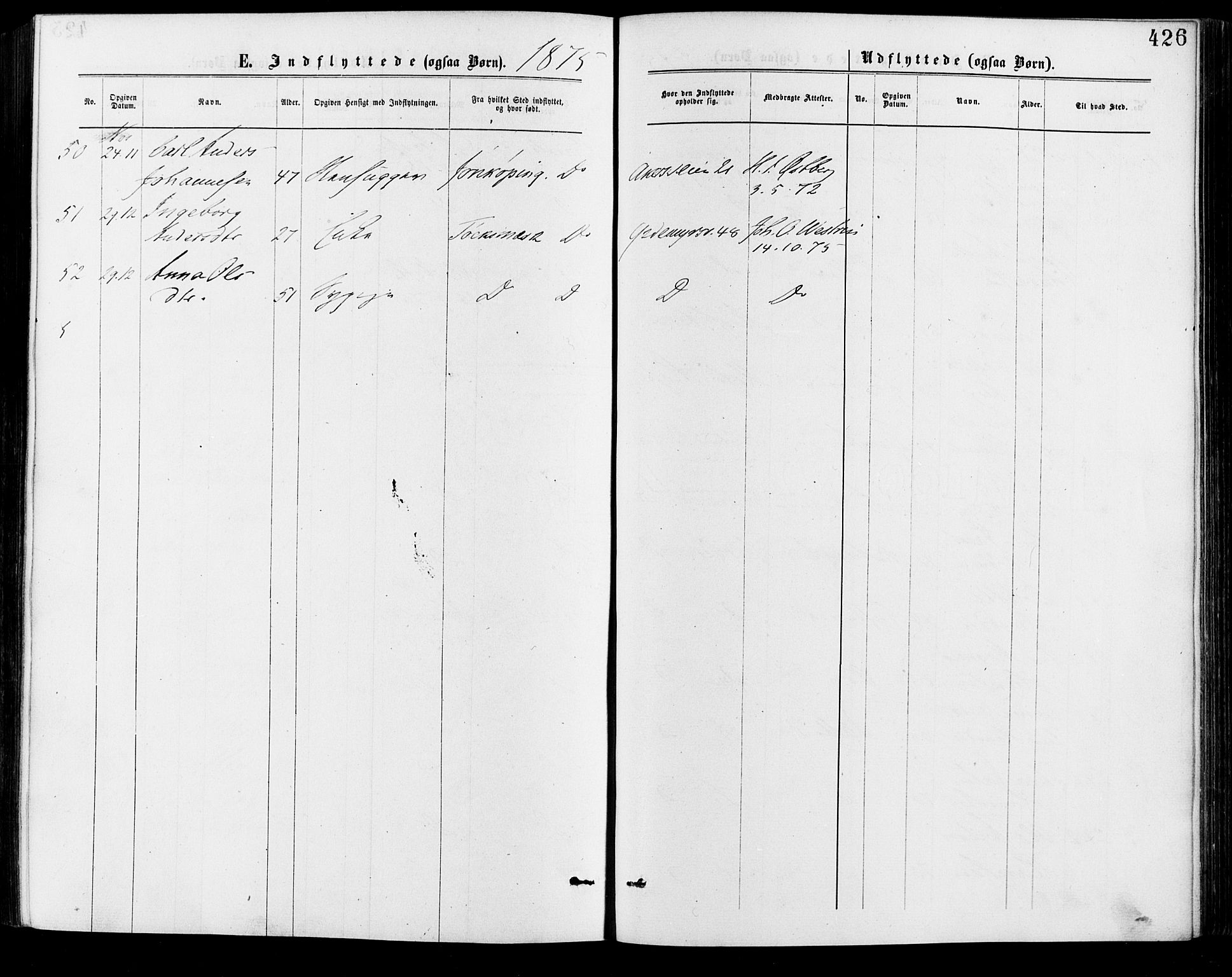 Gamle Aker prestekontor Kirkebøker, AV/SAO-A-10617a/F/L0005: Parish register (official) no. 5, 1873-1881, p. 426