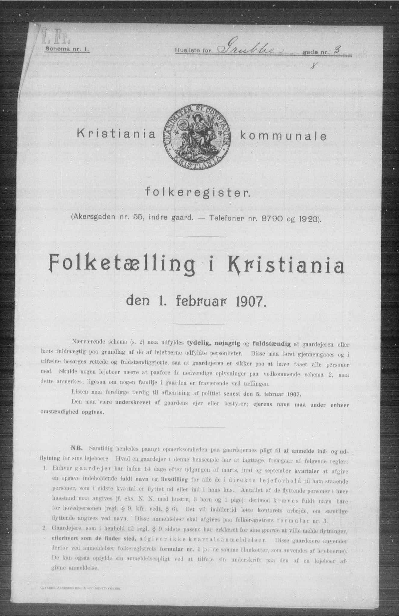 OBA, Municipal Census 1907 for Kristiania, 1907, p. 15349