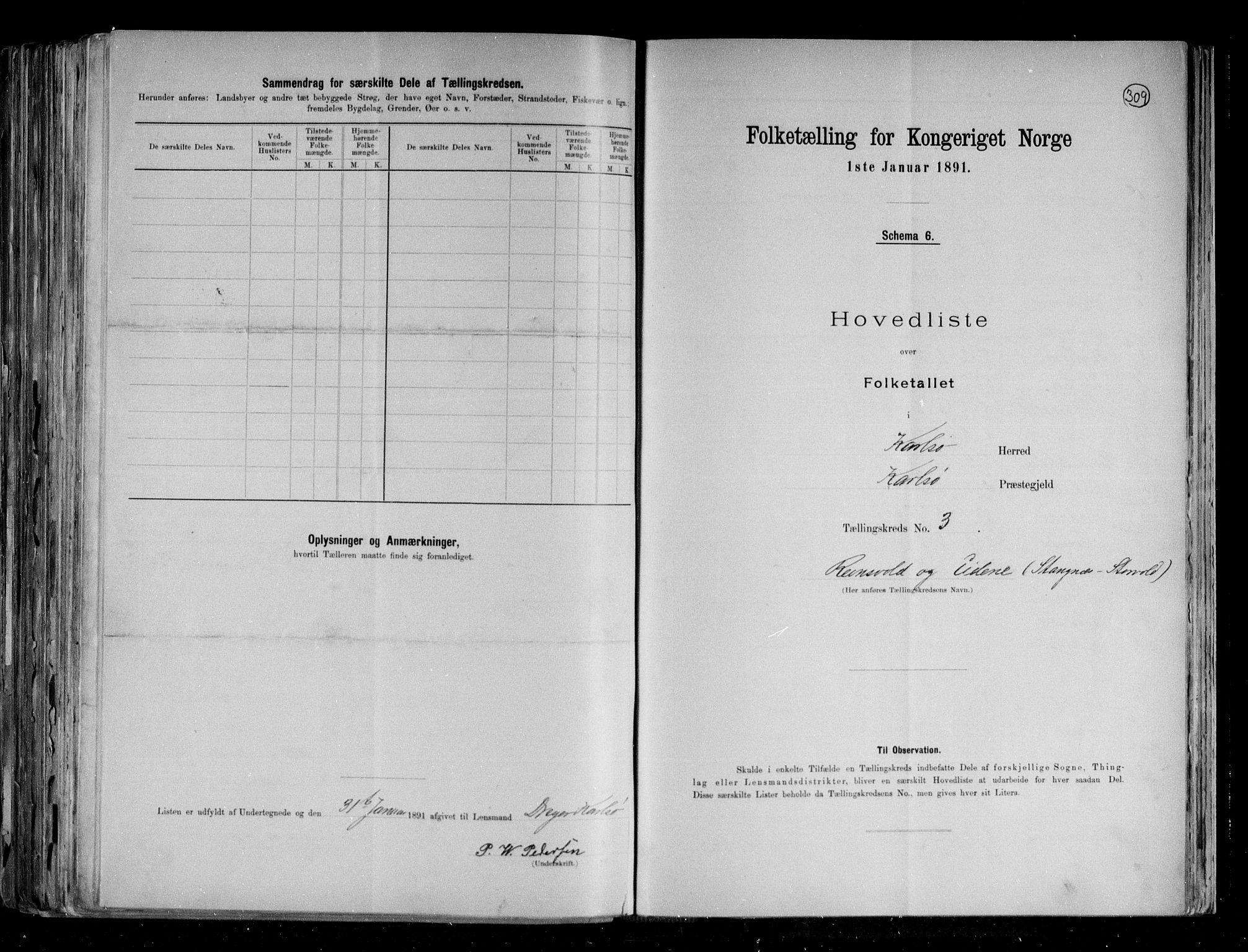 RA, 1891 census for 1936 Karlsøy, 1891, p. 8