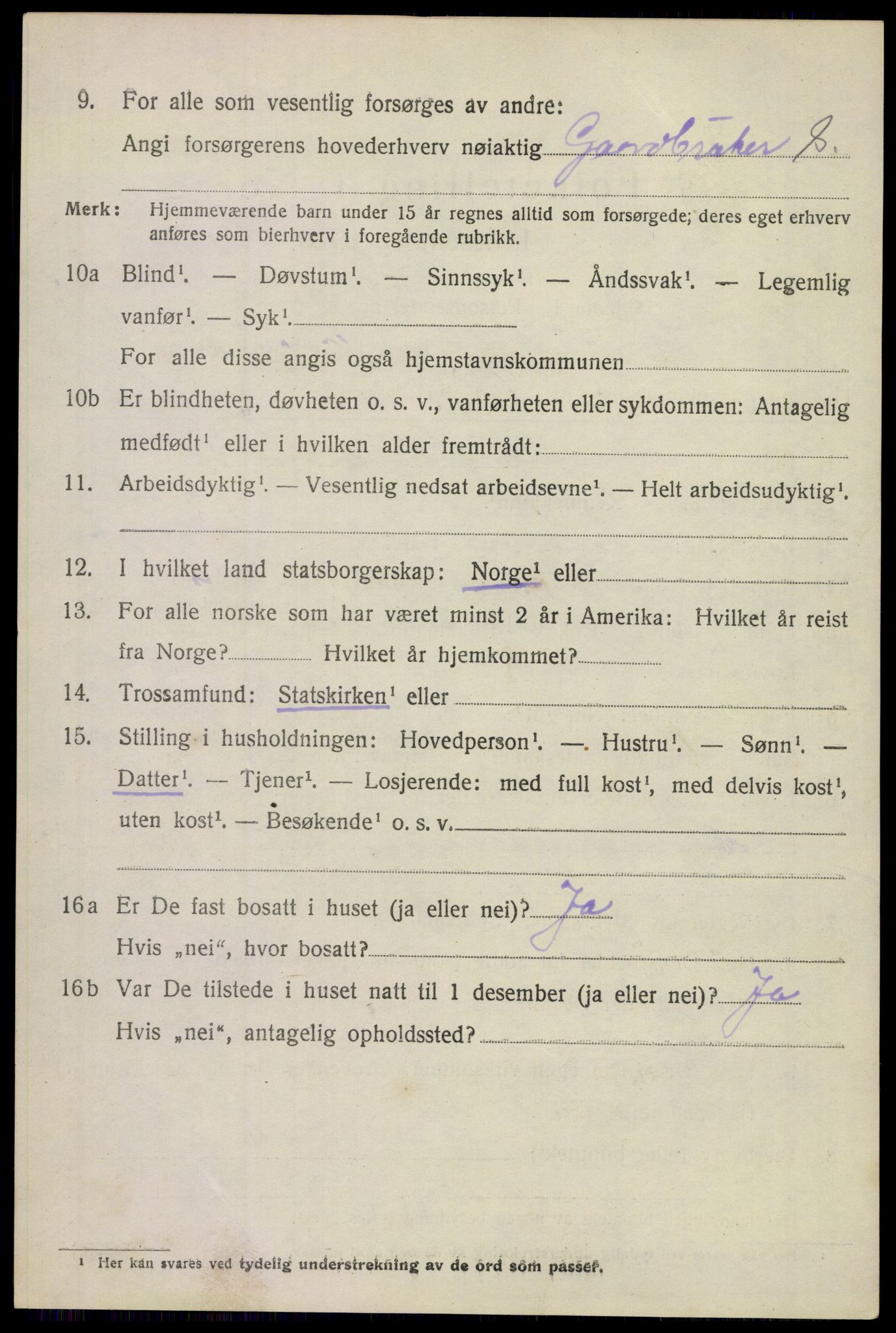 SAKO, 1920 census for Sande, 1920, p. 6127